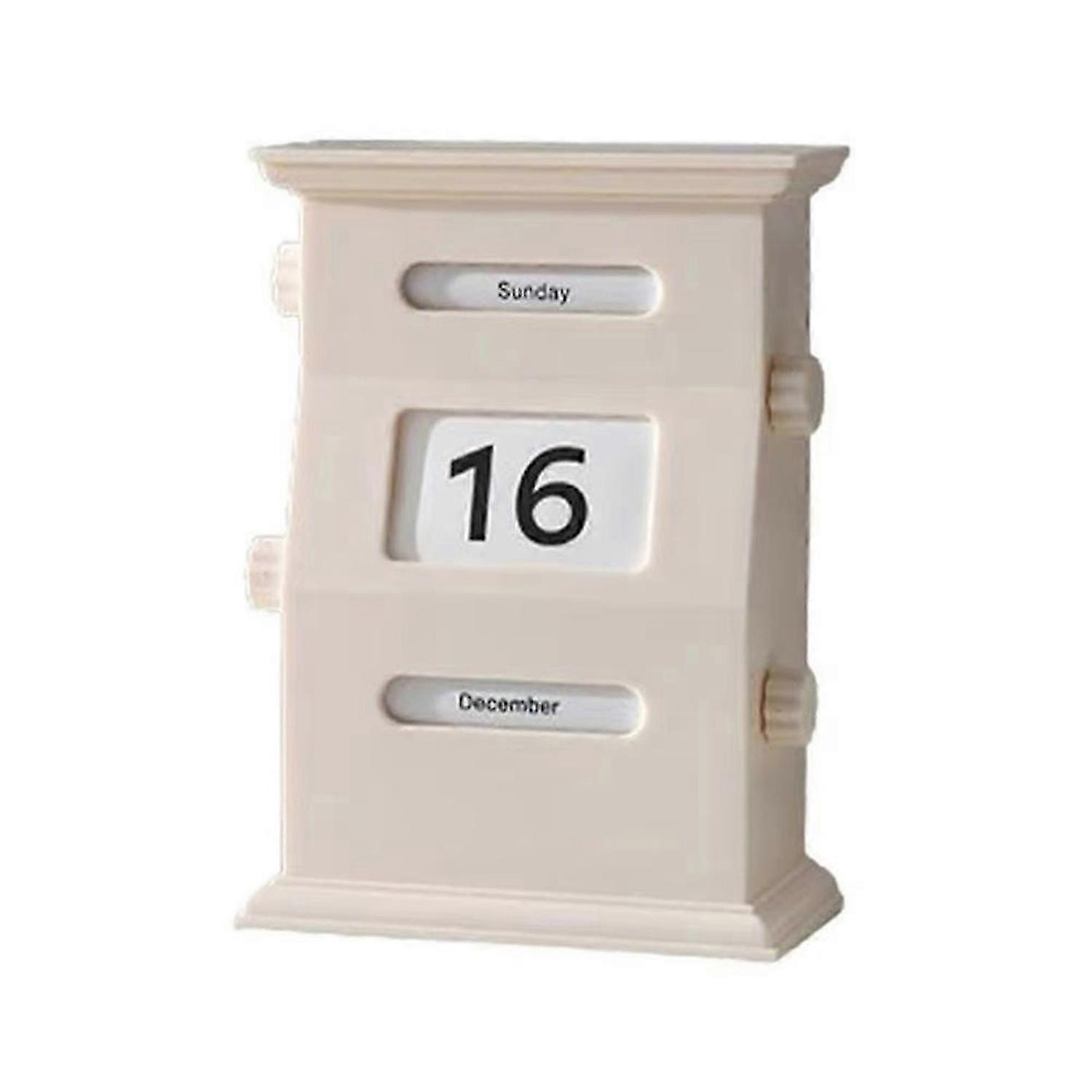 Desk Retro Calendar Blocks Desk Date Display Desk Decorations White