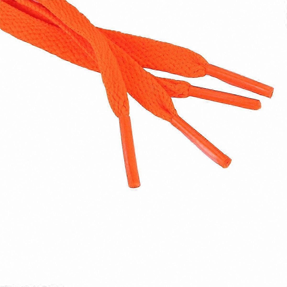 Orange 8mm Flat Shoelaces Pair for Trainers Replacement Wide String Laces