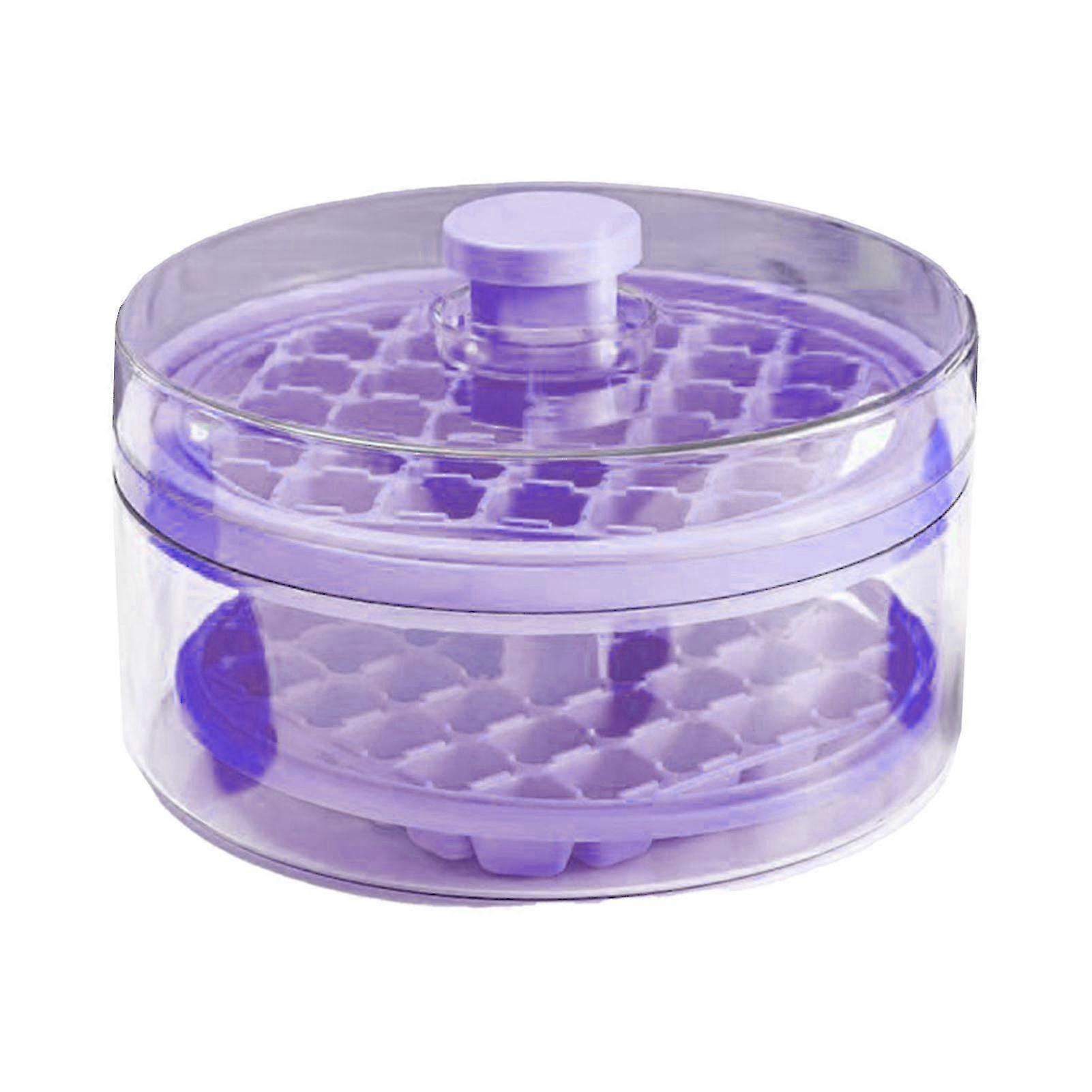 Purple Double Layer Round Ice Box Large Capacity Odourless Ice Cube Trays for Chilling Drinks Coffee Juice Cocktail 2025