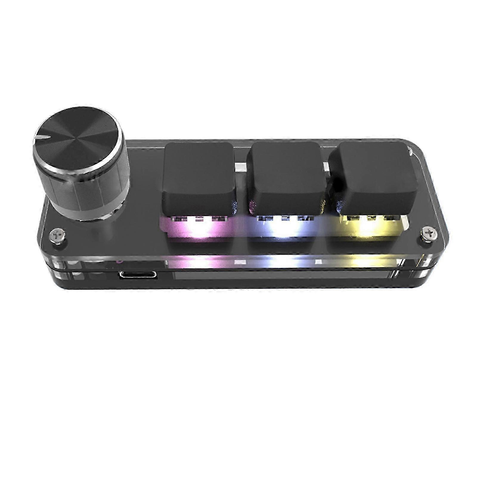 3 Keys Knob Rgb Gaming Keyboard Programming Keypad Mini Mechanical Keyboard Custom Keyboard macro K