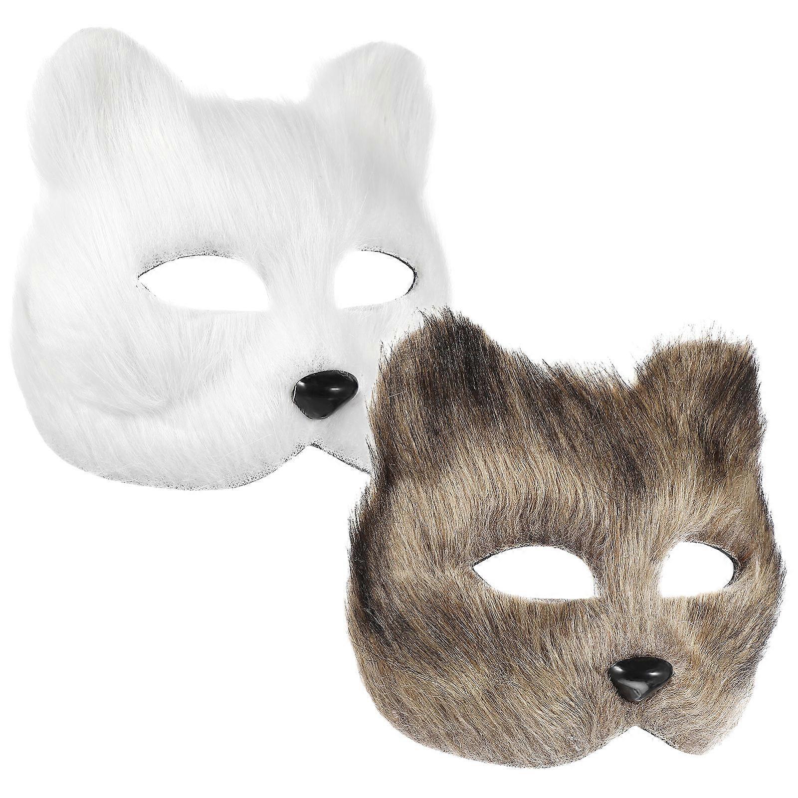 Fox Mask Hand Painting Mask for Party Use 2Pcs Stage Performance