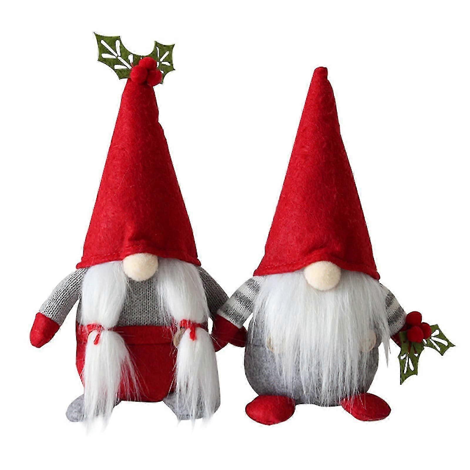 Set of 2 plush dumplings Christmas decorations Handmade Elf Table decorations - ya01