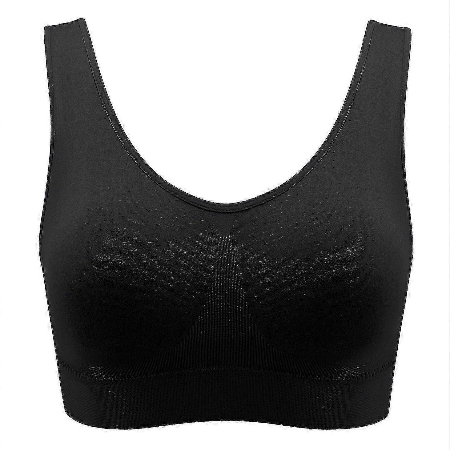 2025 Juege* Plus Size Seamless Comfy Breathable Solid Bra, Women's Plus High Stretch Full Coverage Push Up Bra