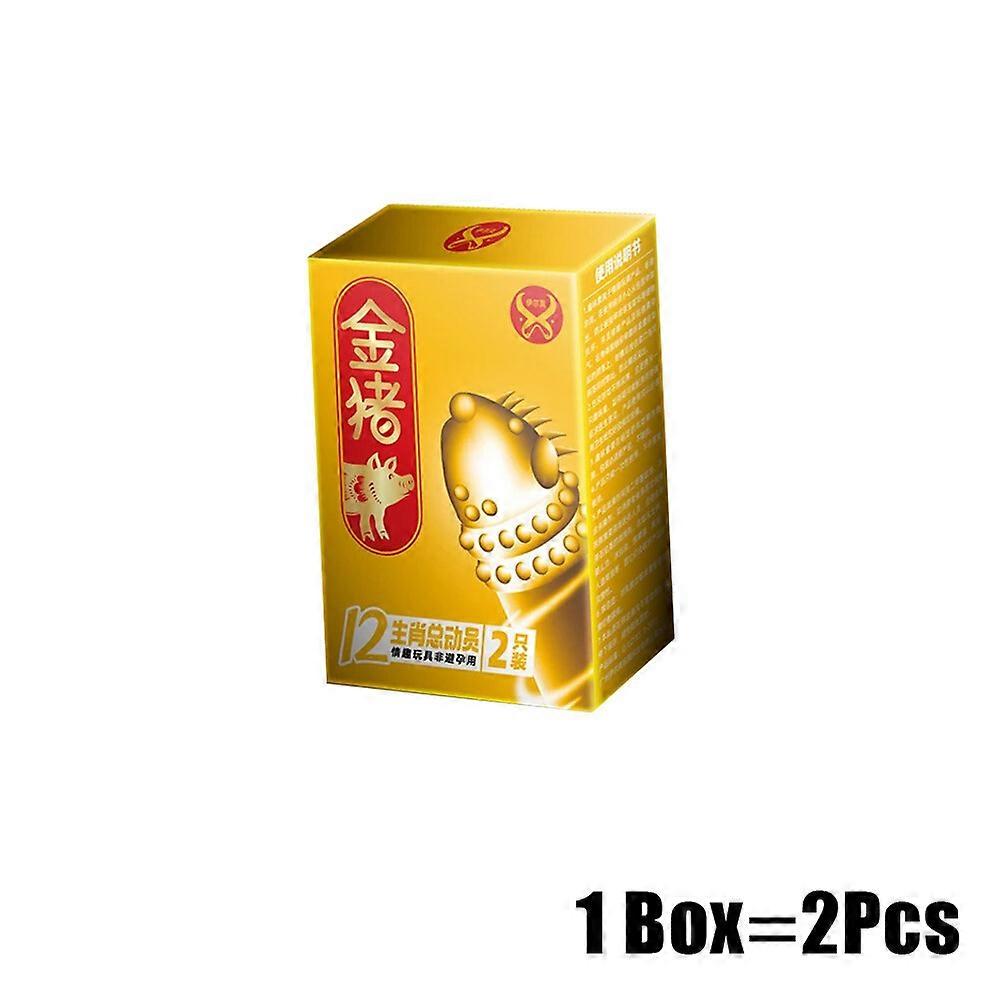 2pcs/Box Natural Latex Condom For Men Delay Sex 3D Large Particles Contraception