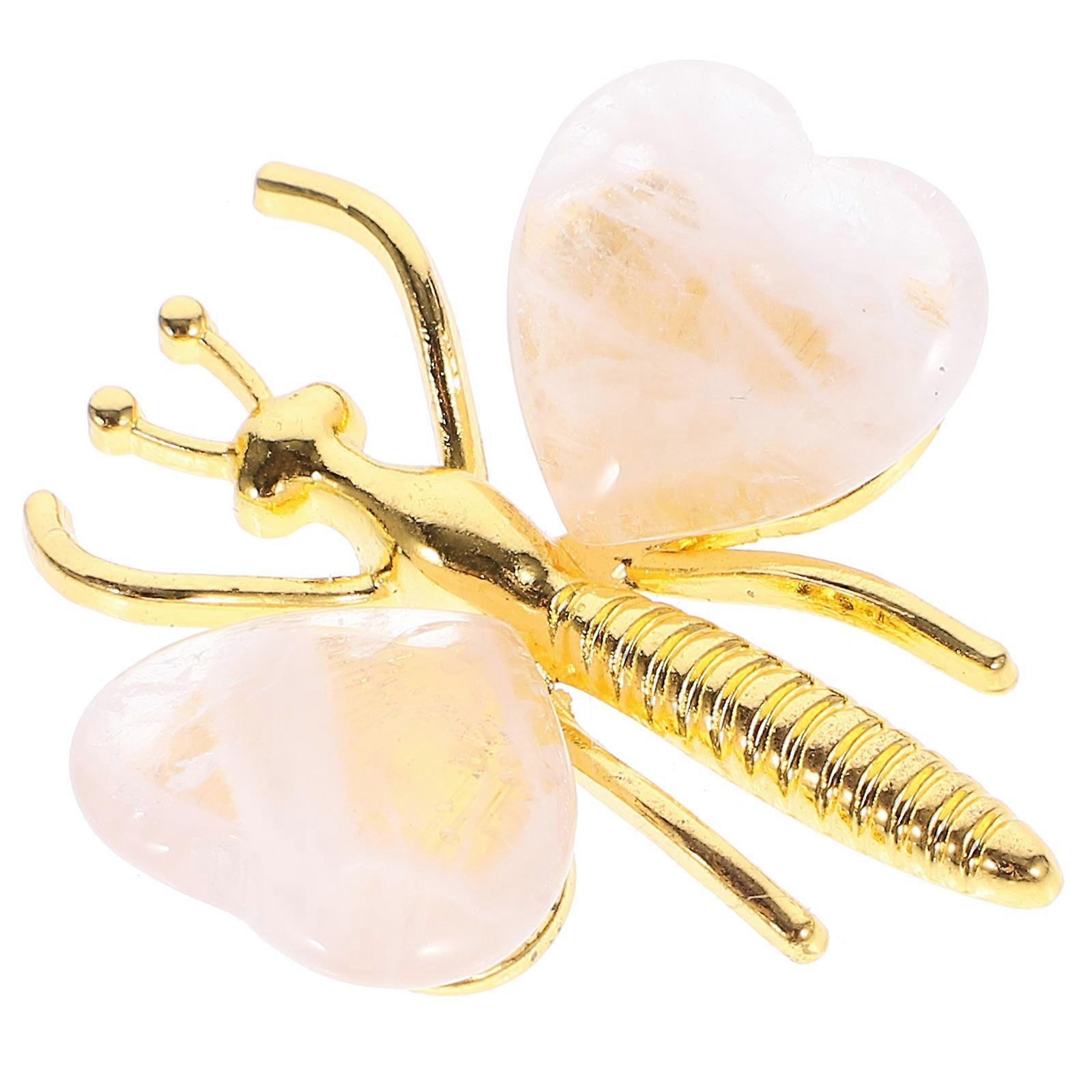 Crystal Butterfly Decoration for Desktop Use 2Pcs Assorted Colors Set