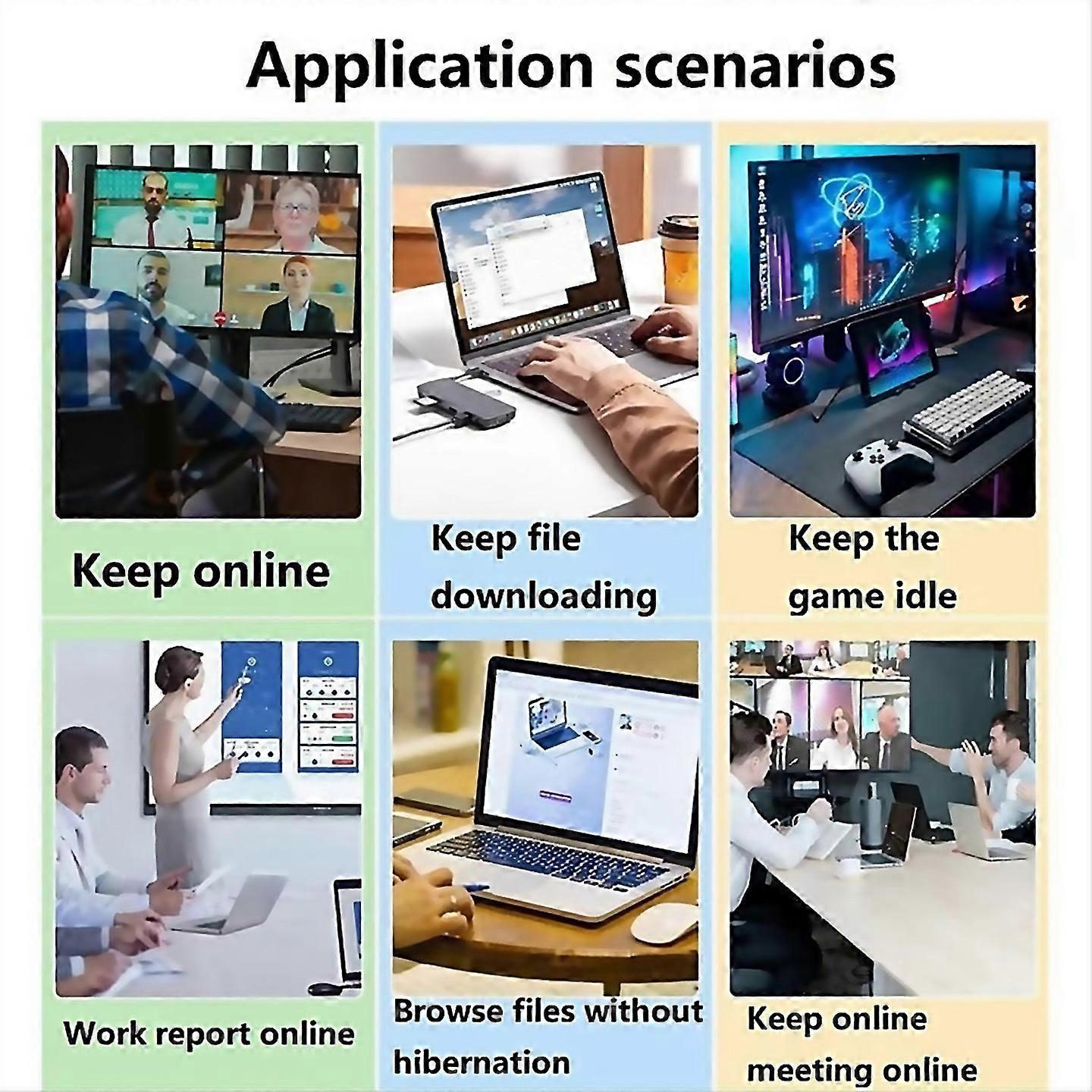 Pour Souris Usb C Jiggler Indétectable Souris Automatique Type C Noir