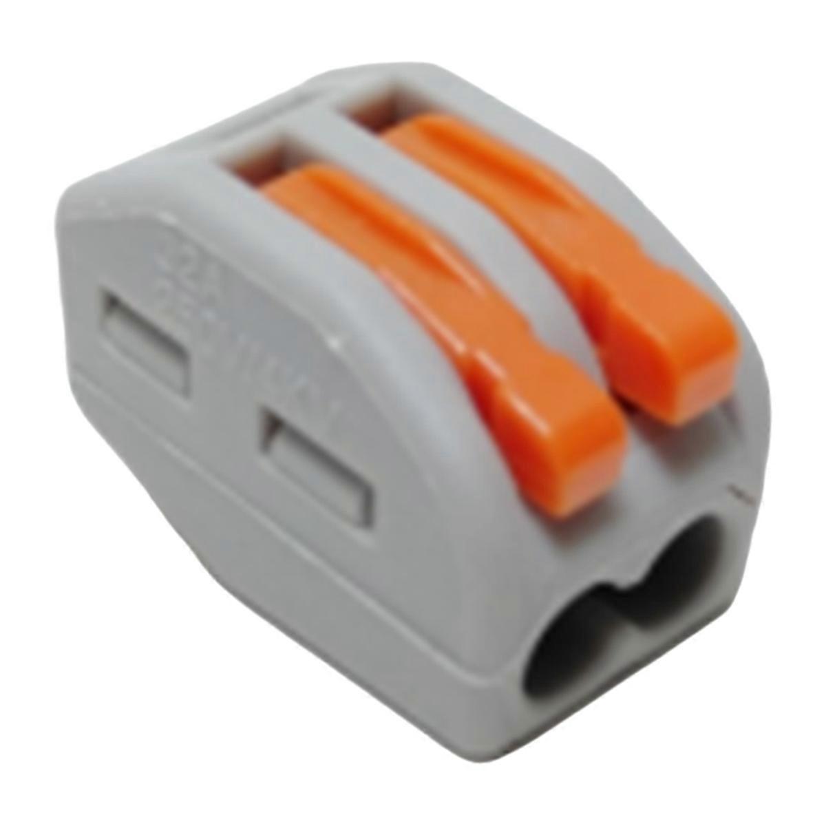 100PCS Lever Wire Quick Connector 2 Holes Universal Compact Terminal Block Splice Insulated Terminals for AWG28-12