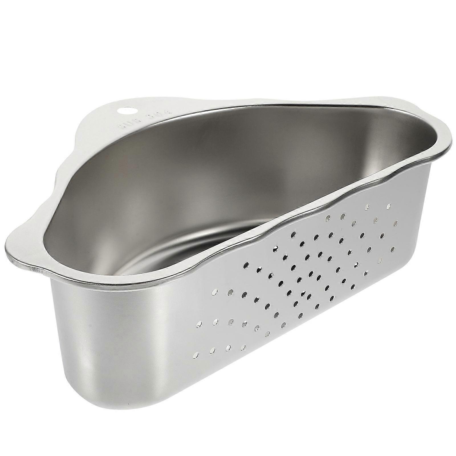 Silver Triangle Sink Basket for Food Filtering and Storage 2Sets
