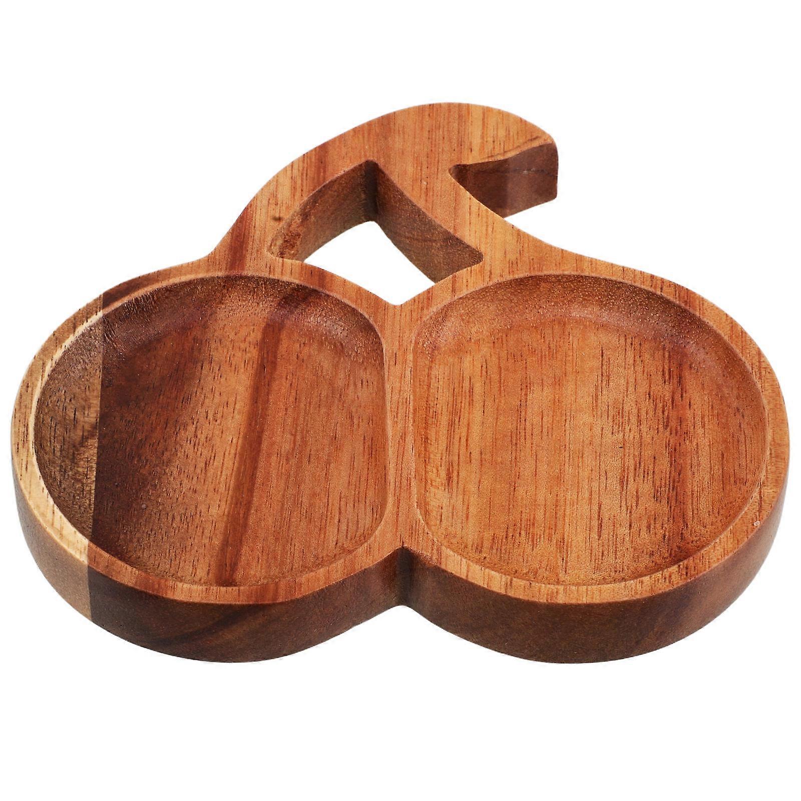 Wood Serving Tray for Party Serving 2Pcs Cherry Shape Kitchen Platters