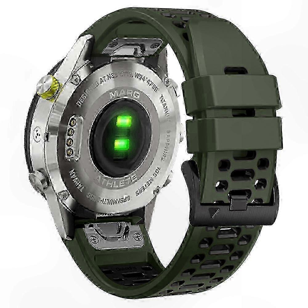 Dual Color 26mm QuickFit Silicone Band with Three Row Holes for Fenix 7X/7X Pro/6X-Compatible Devices