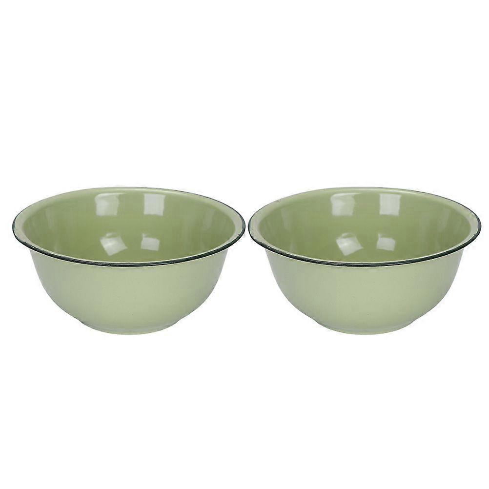 2pcs Retro Style Enameled Bowls Soup Bowls Vintage Style Bowls for Home