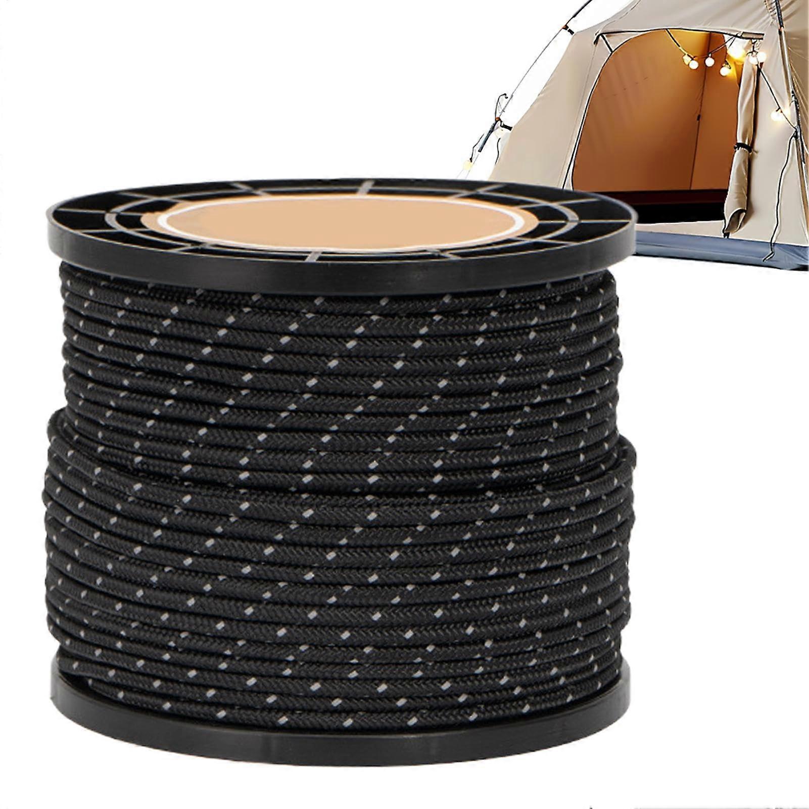 Reflective Camping Rope 164 Ft Utility Cord 4 Mm Thick HeavyDuty Outdoor Rope Visibility For Tent Tarp