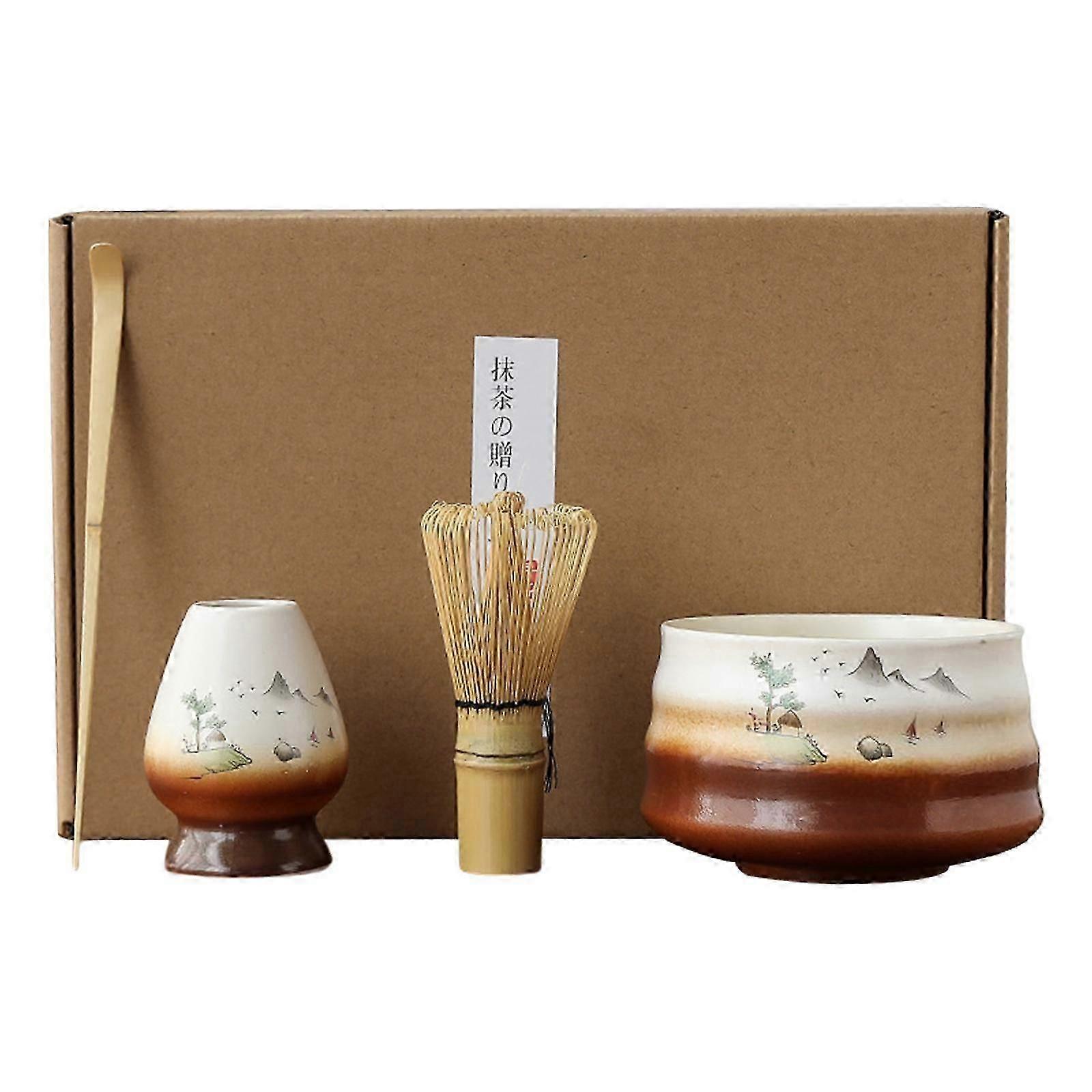 580ml matcha bowl set for Japanese tea preparation