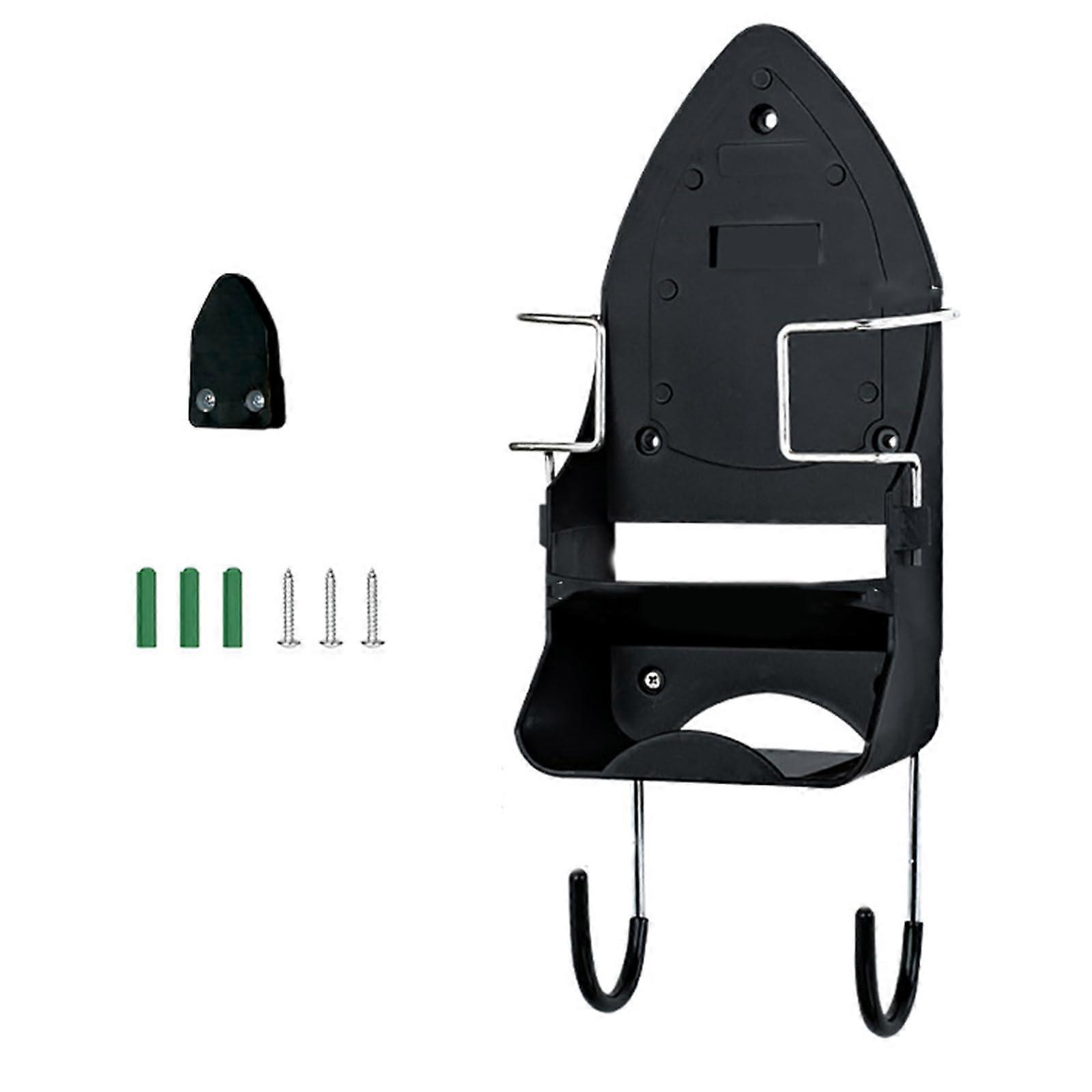 Sturdy Iron Holder Stand Ironing Tool Organizer With Hook Model 102 Black Multifunctional Laundry Tool Organizer