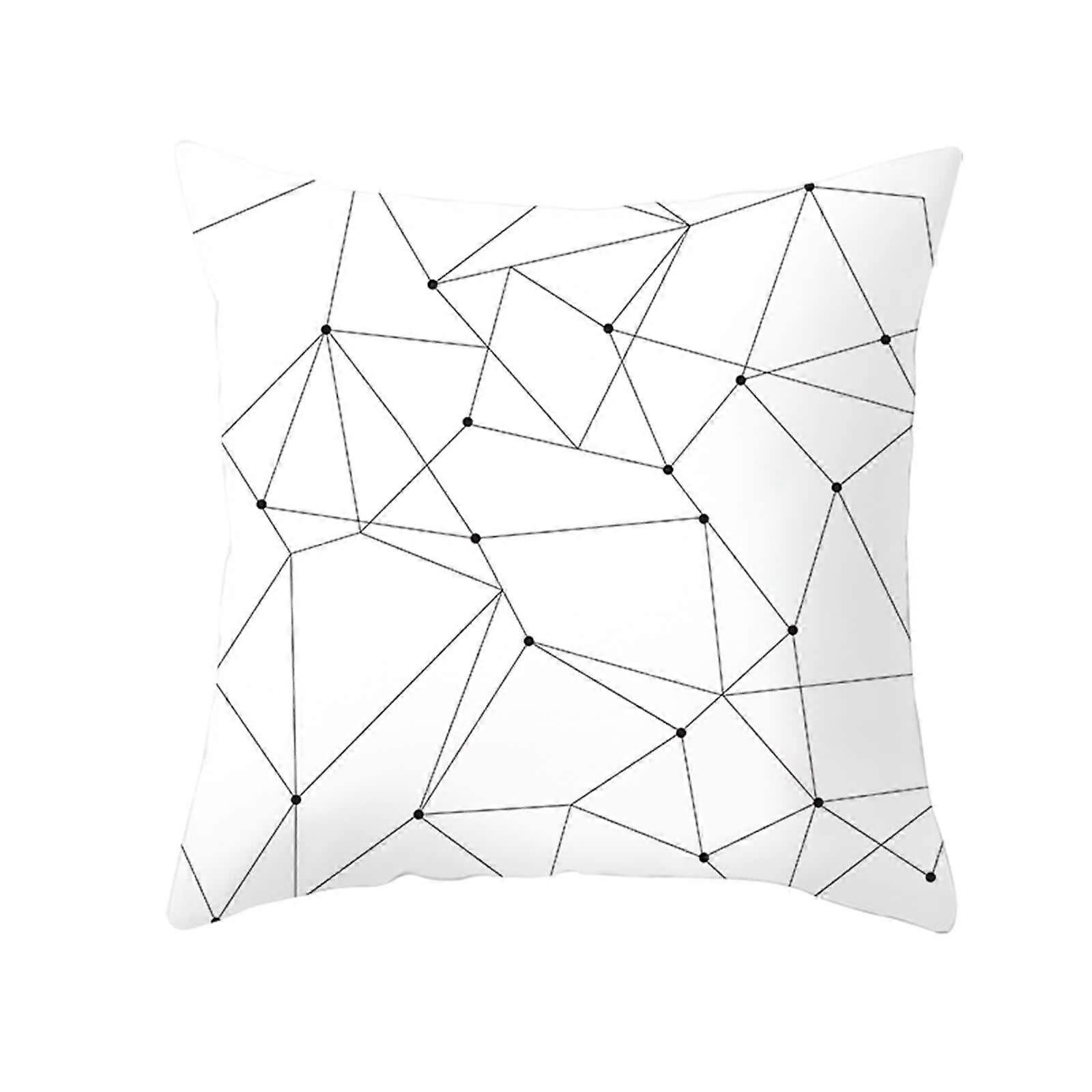 White Bohemian Pillow Cases 40x40cm Polyester Cushion Covers 16x16 Inch Washable Geometric Design 1 Piece