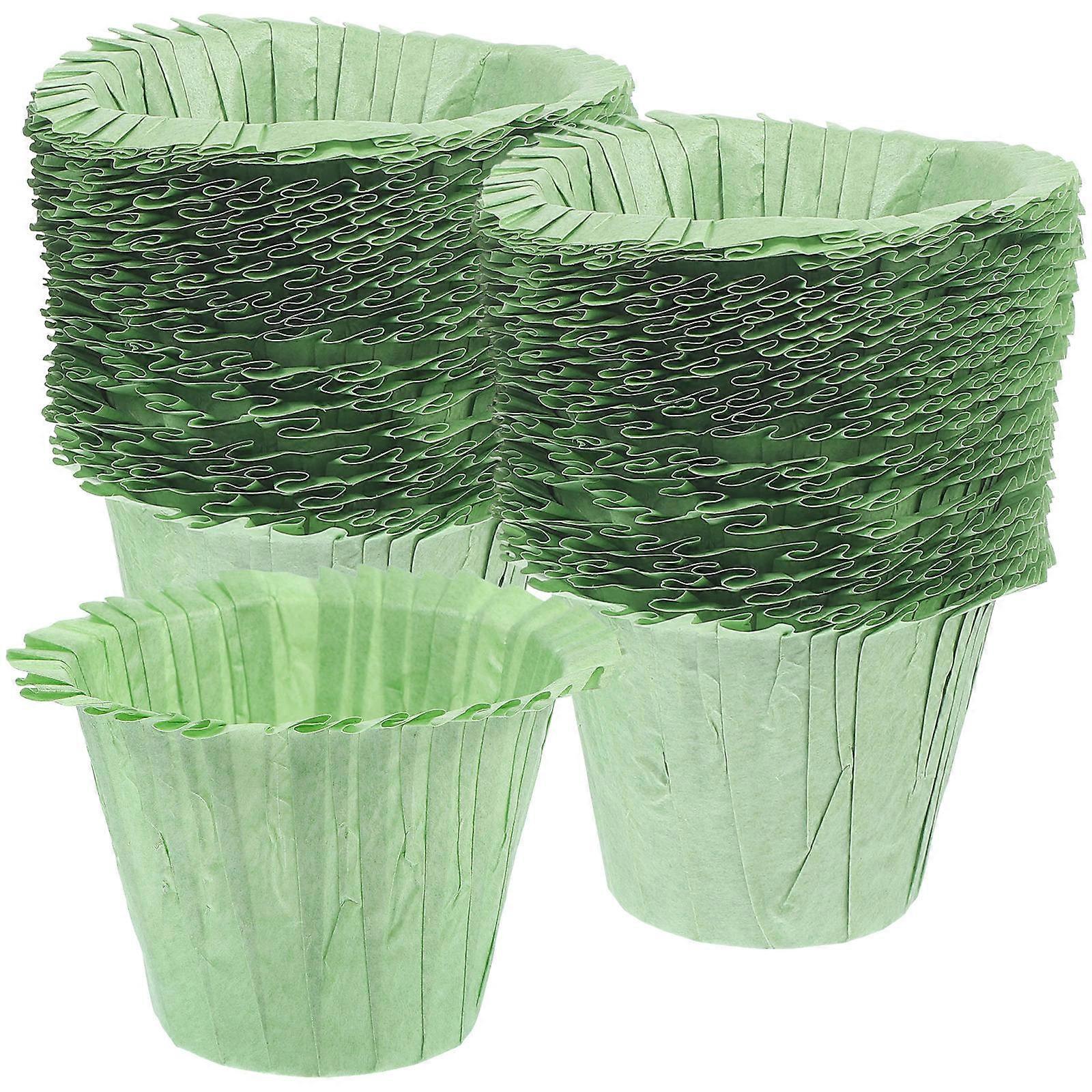 Baking Muffin Liners 50Pcs Green Square Cups For Tea Parties Holiday Celebrations Toughness And Practical Use