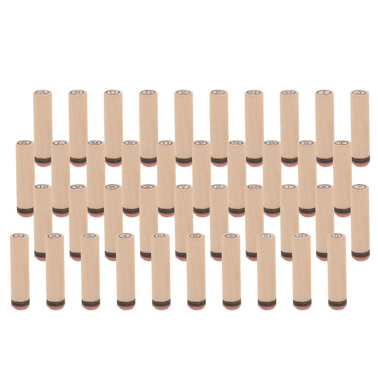 Wood Alphabet Stamps for Scrapbook DIY Crafts 2Sets Letter Number Stamp Tool