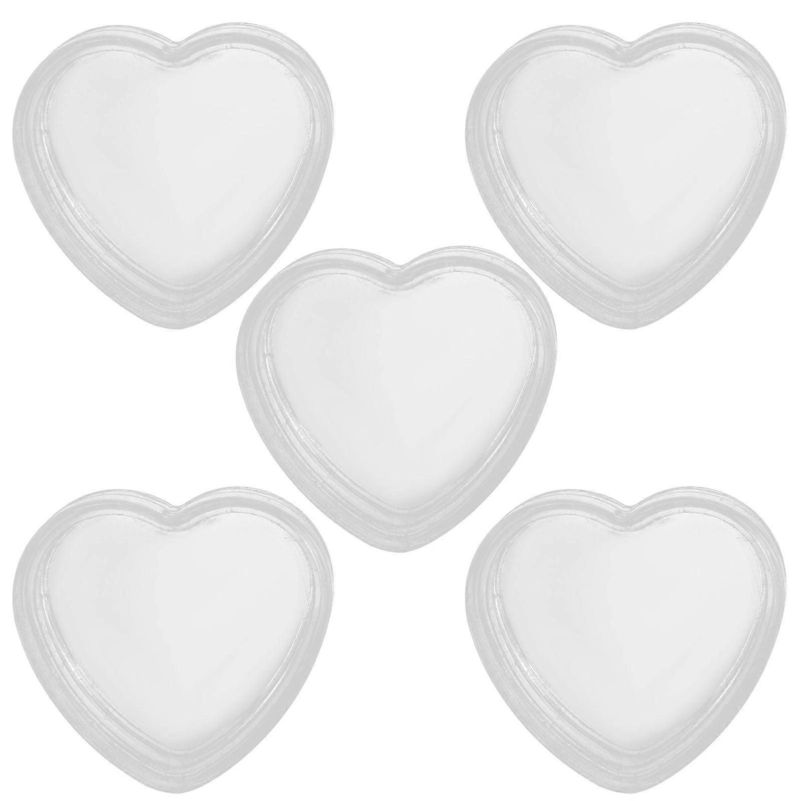 Transparent Heart Shape Jewelry Storage Boxes Small Gift Containers Designed For Informal Occasions 25Pcs Attractive Packaging