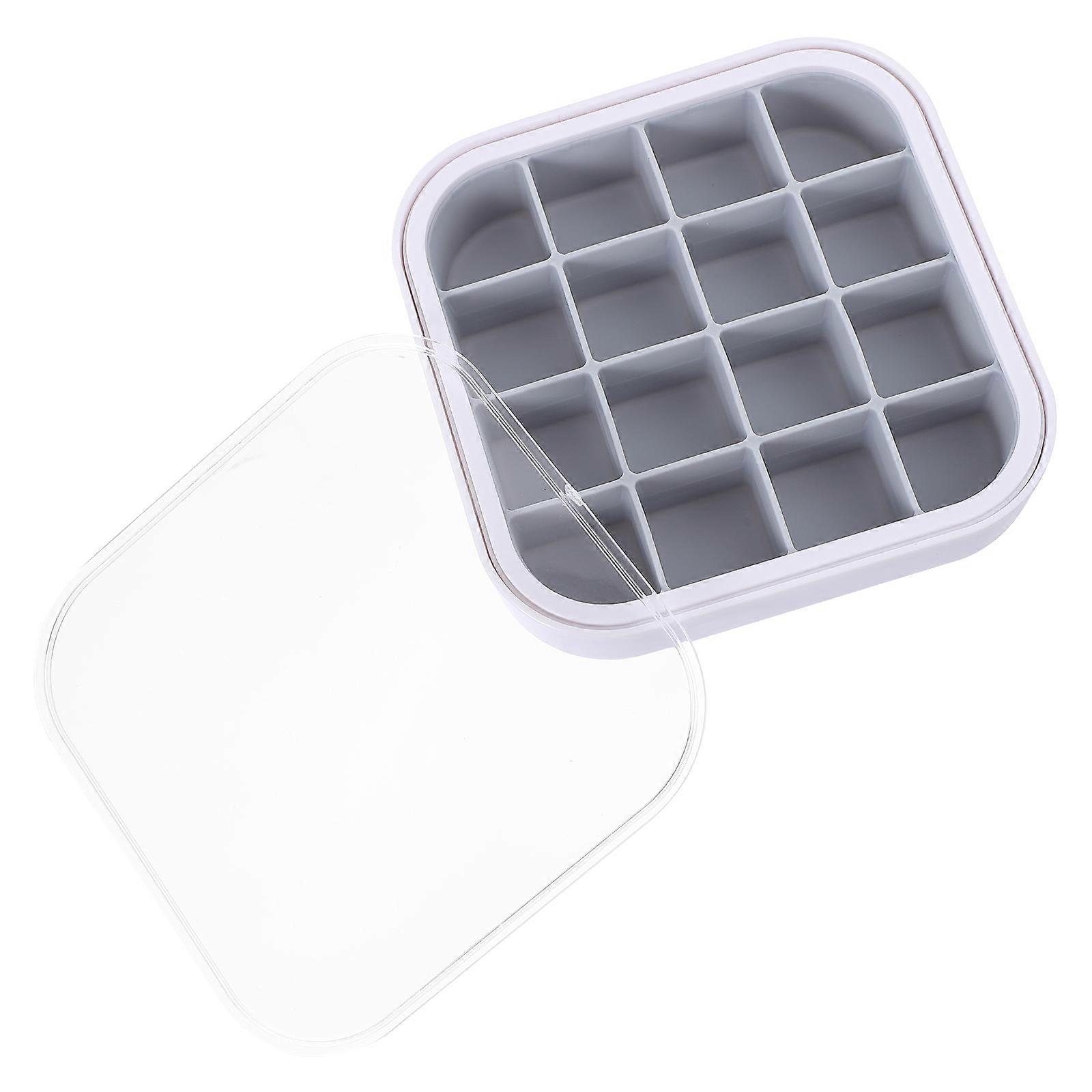 16 Grid Ice Cube Tray 2Pcs Silicone Mold Light Grey Ice Making Kitchenware for Home Users