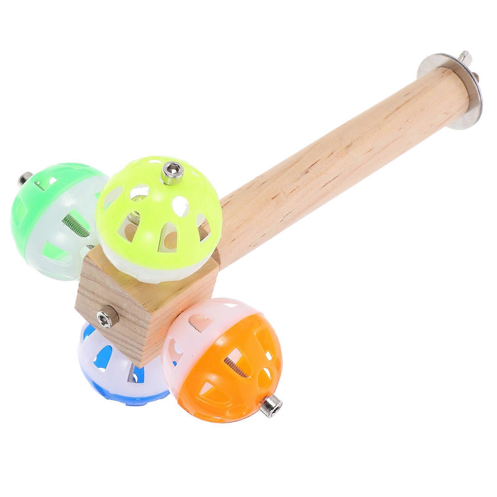 Assorted Color Bird Standing Perch Suitable For Pet Birds And Parrots 17.50X11.00X11.00CM Durable Wood 3Pcs