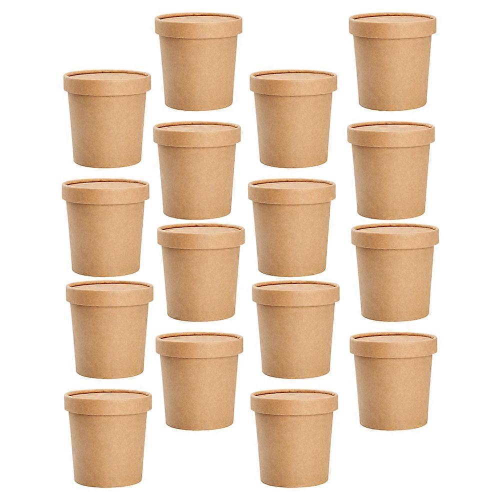 Soup Containers Paper Soup Cups For Outdoor Picnic Pulp 9.6X9.6X6.7CM Practical Takeout 50 Sets