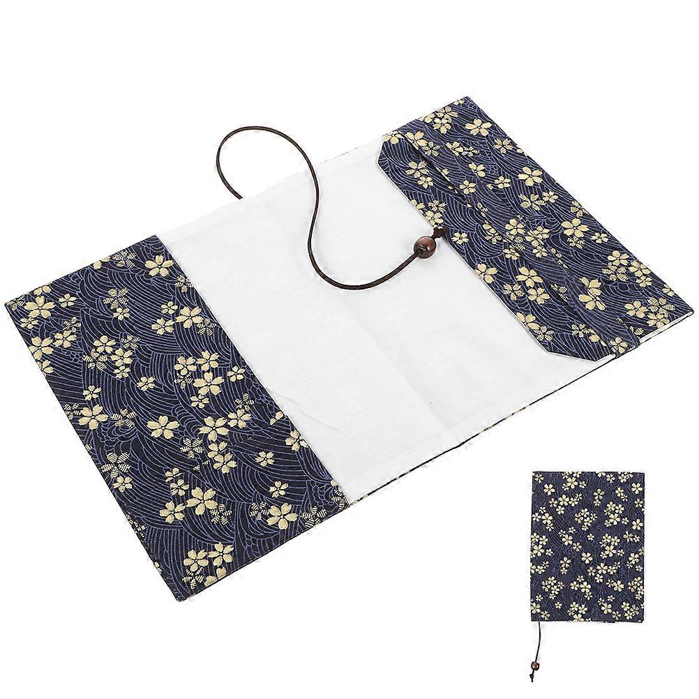 Cloth Book Cover 4Pcs Protective Book Sleeve for Students in Navy Color Designed for School and Reading Activities to Protect from Dust and Dirt