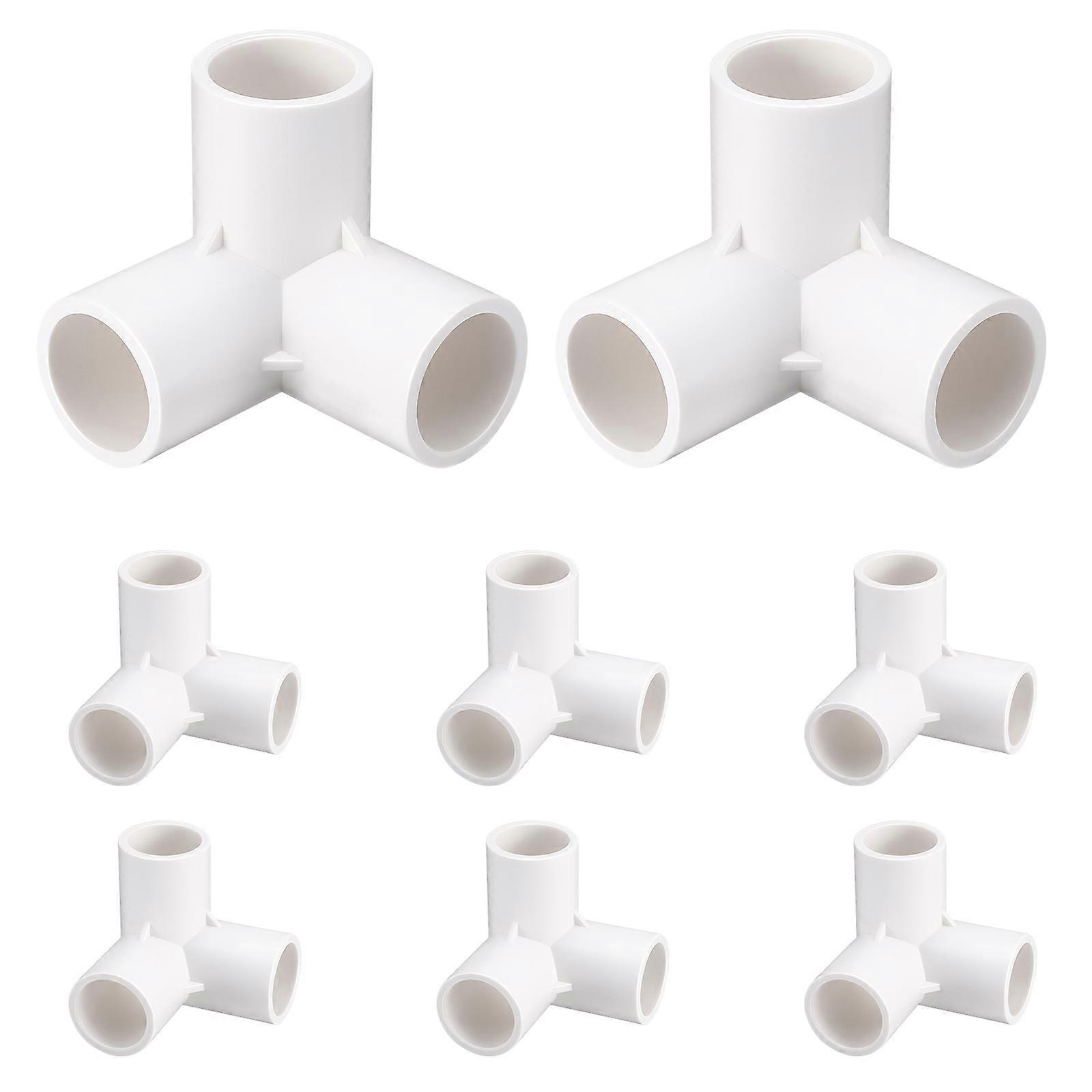 PVC Connectors 16Pcs 3-Way Elbow Fittings for Pipe Furniture Assembly