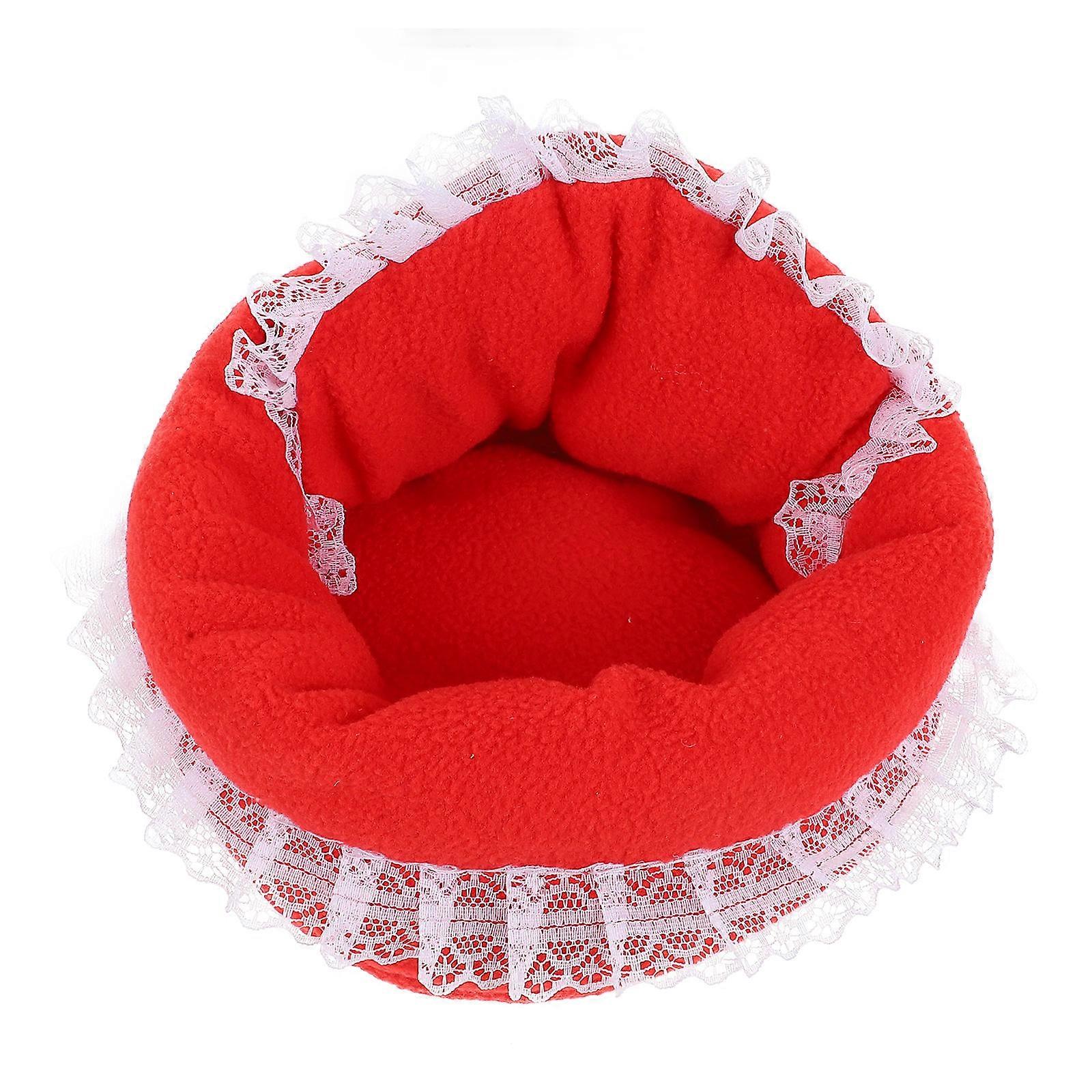 Hamster Accessory for Cotton Chinchilla Nest One Piece Warm Red Bed