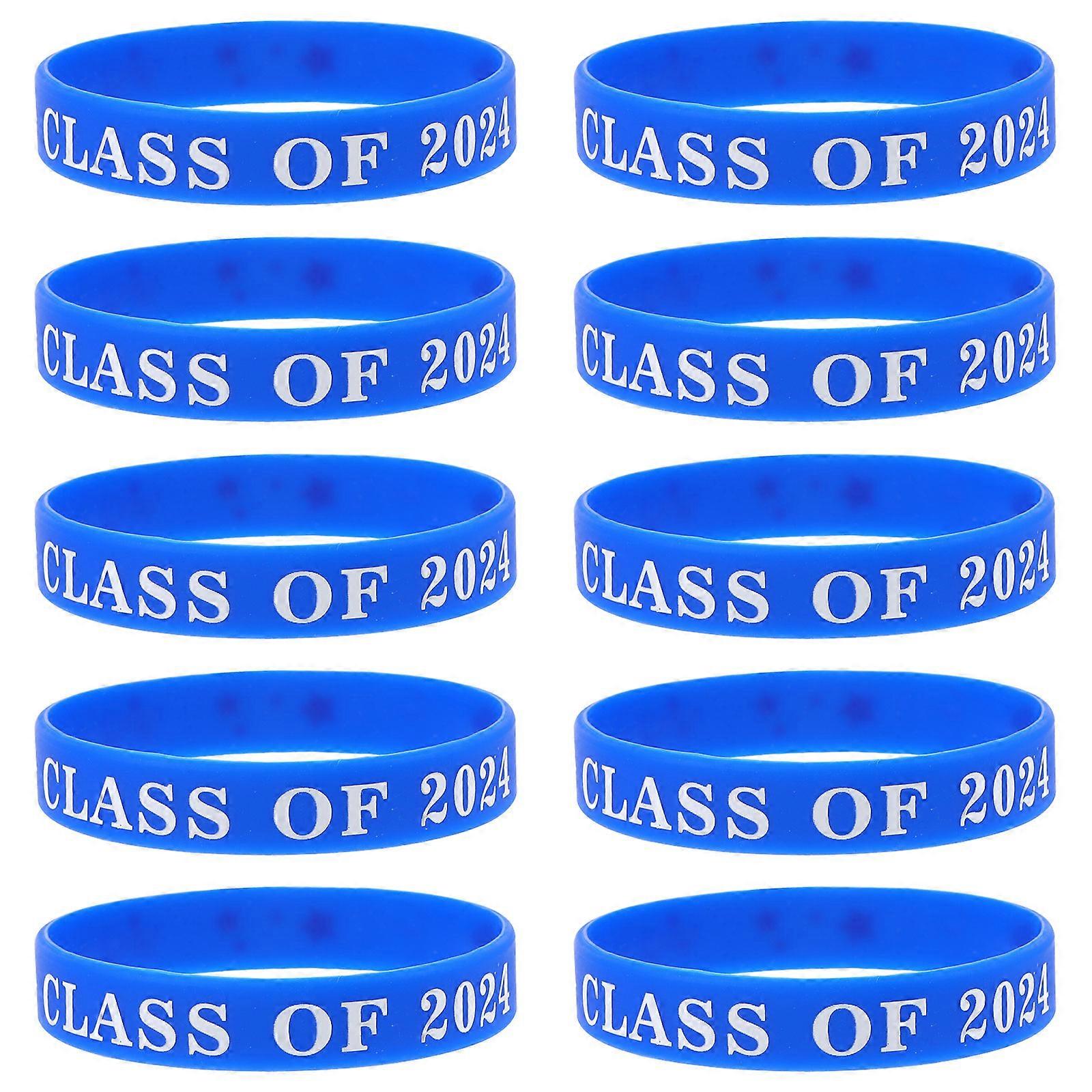 30Pcs Silicone Bracelet for Graduation Class of 2024 Wristbands