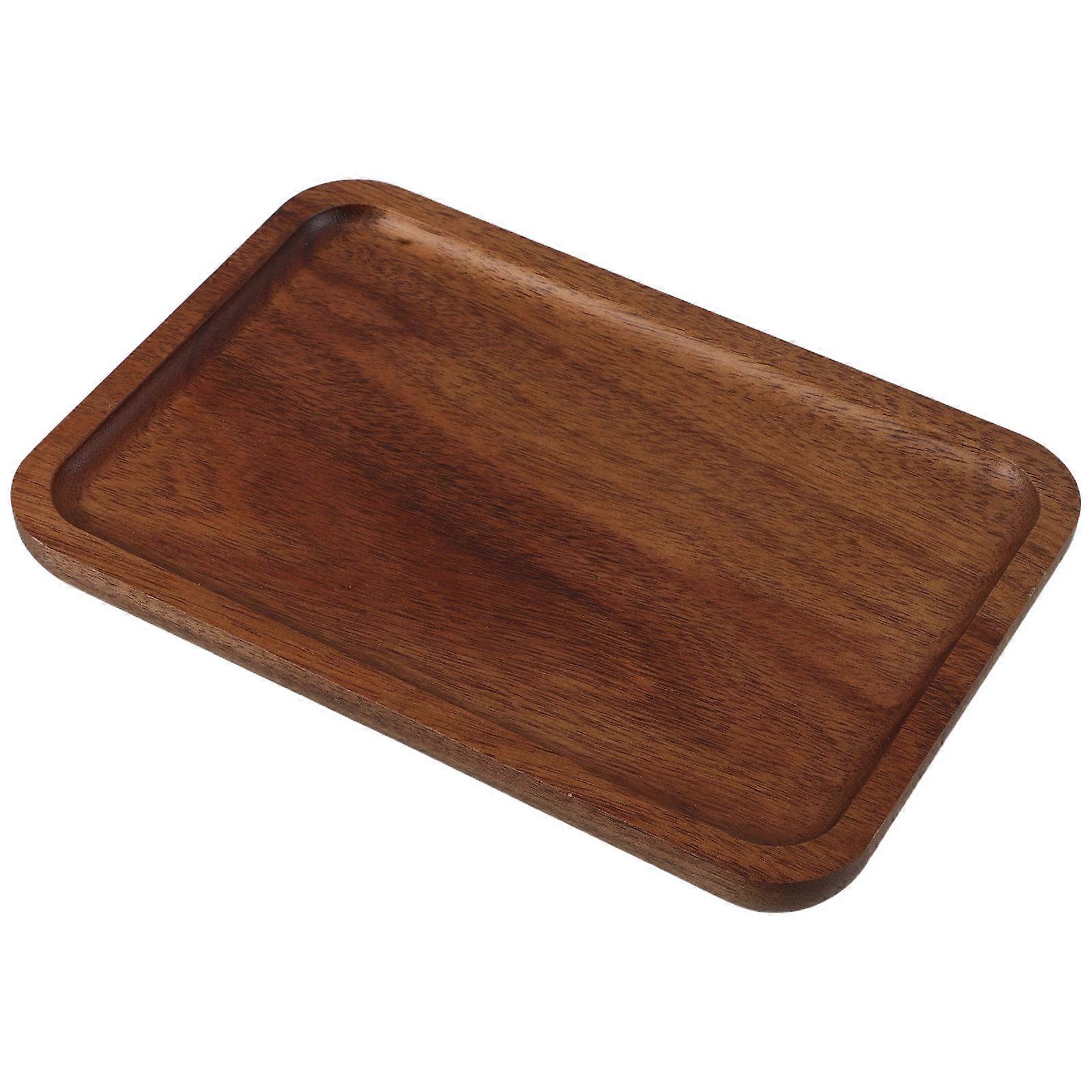 Square Wood Cake Serving Plate For Western Dining Presentation Coffee Material 1Pcs