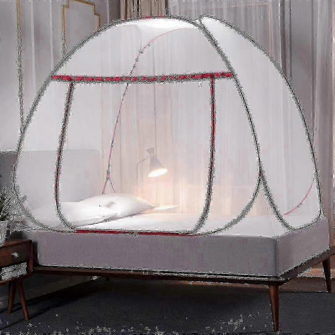 Pop Up Mosquito Net For Double Bed, Large Portable Tent Travel Double Door Zipper Bed Net, Easy Installation, Fine Mesh