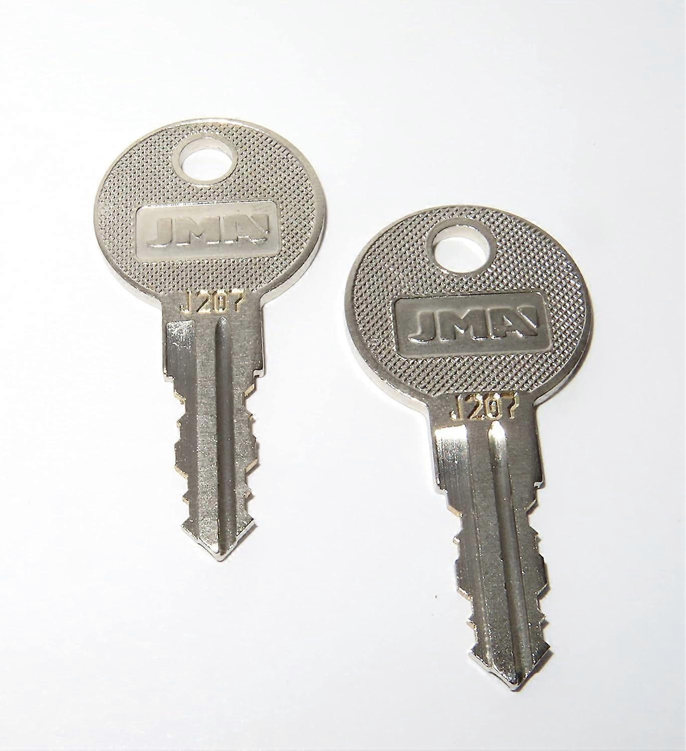 2pcs 2 For Better Built Tool Box Key Code Series J201 thru J220 NUMBER ENGRAVED ON FRONT OF (J207)