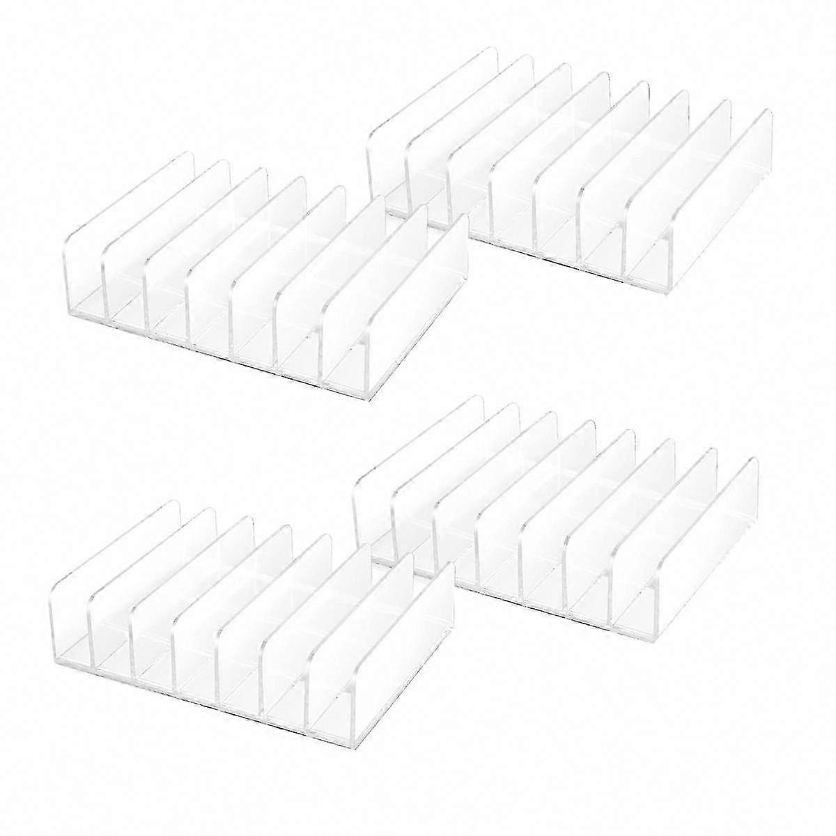 4 Pcs Clear Acrylic CD Holder with Tackable Display Rack for CD DVD Storage Organizer Stand