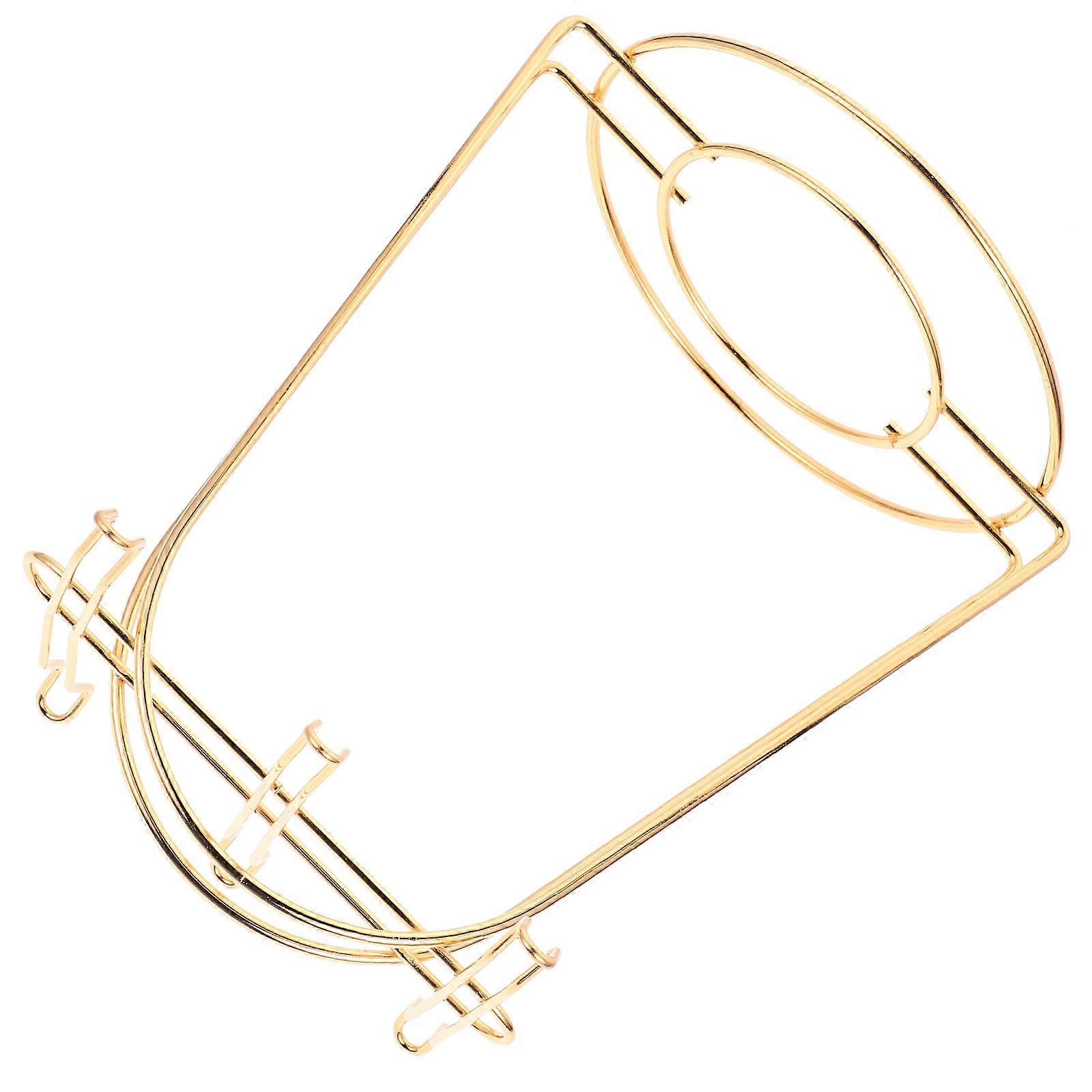 Cup Rack 2Pcs Golden Iron Rectangular Household Cup Bracket For Kitchen Organization And Home Use