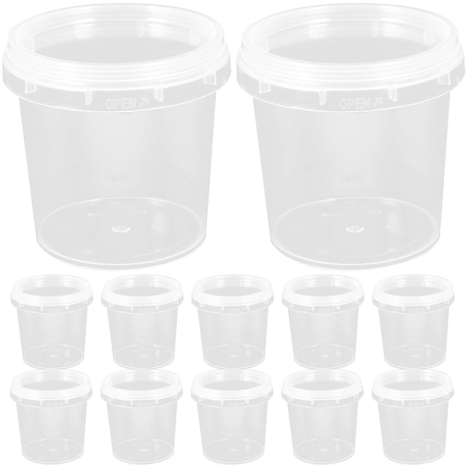 Mini Storage Box With Lid Small Plastic Buckets Transparent Home Use Storage 18Pcs