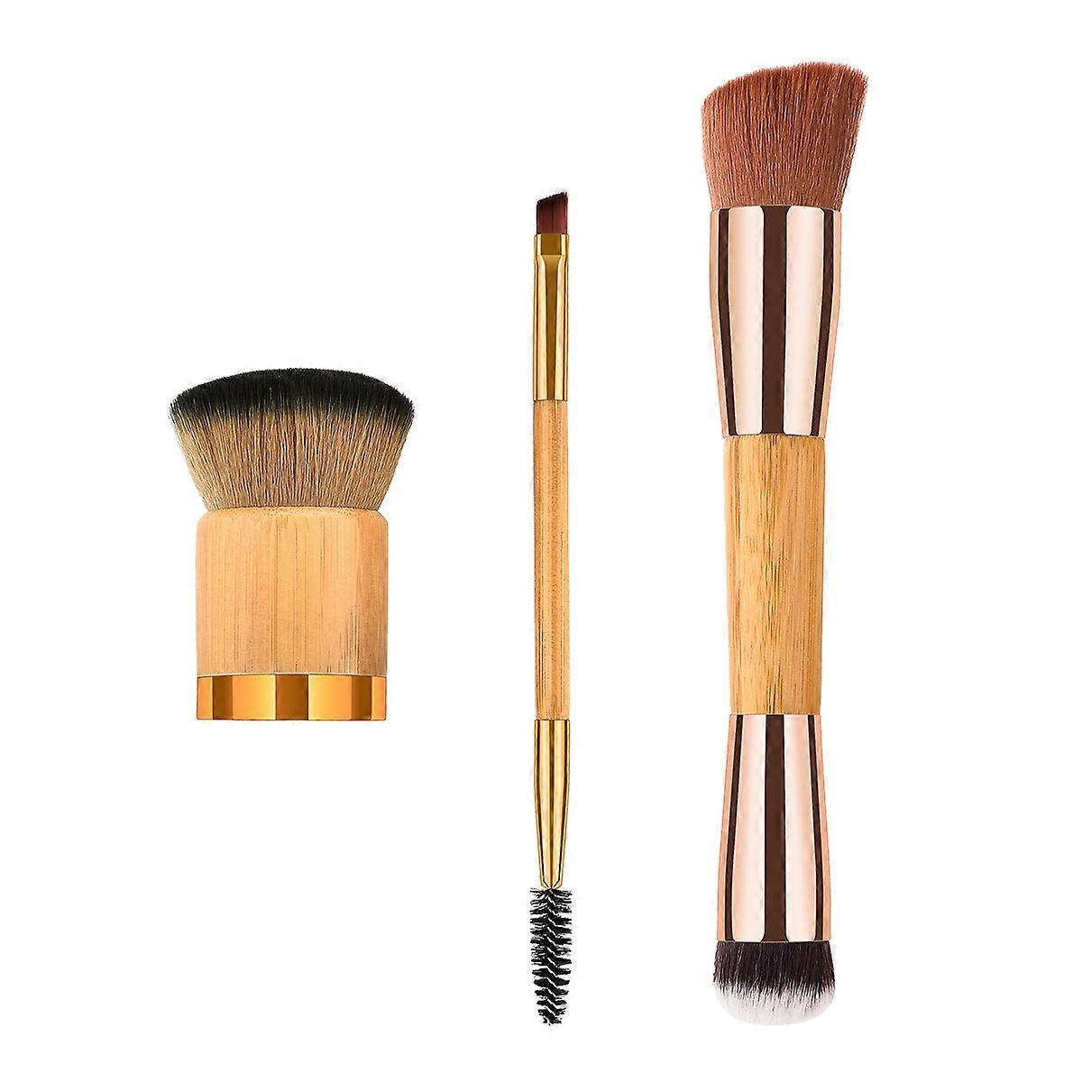 Cosmetics Brush Kit Comprising 9Pcs Nylon Bristles and Bamboo Handles for Women Suitable for Everyday Makeup Application