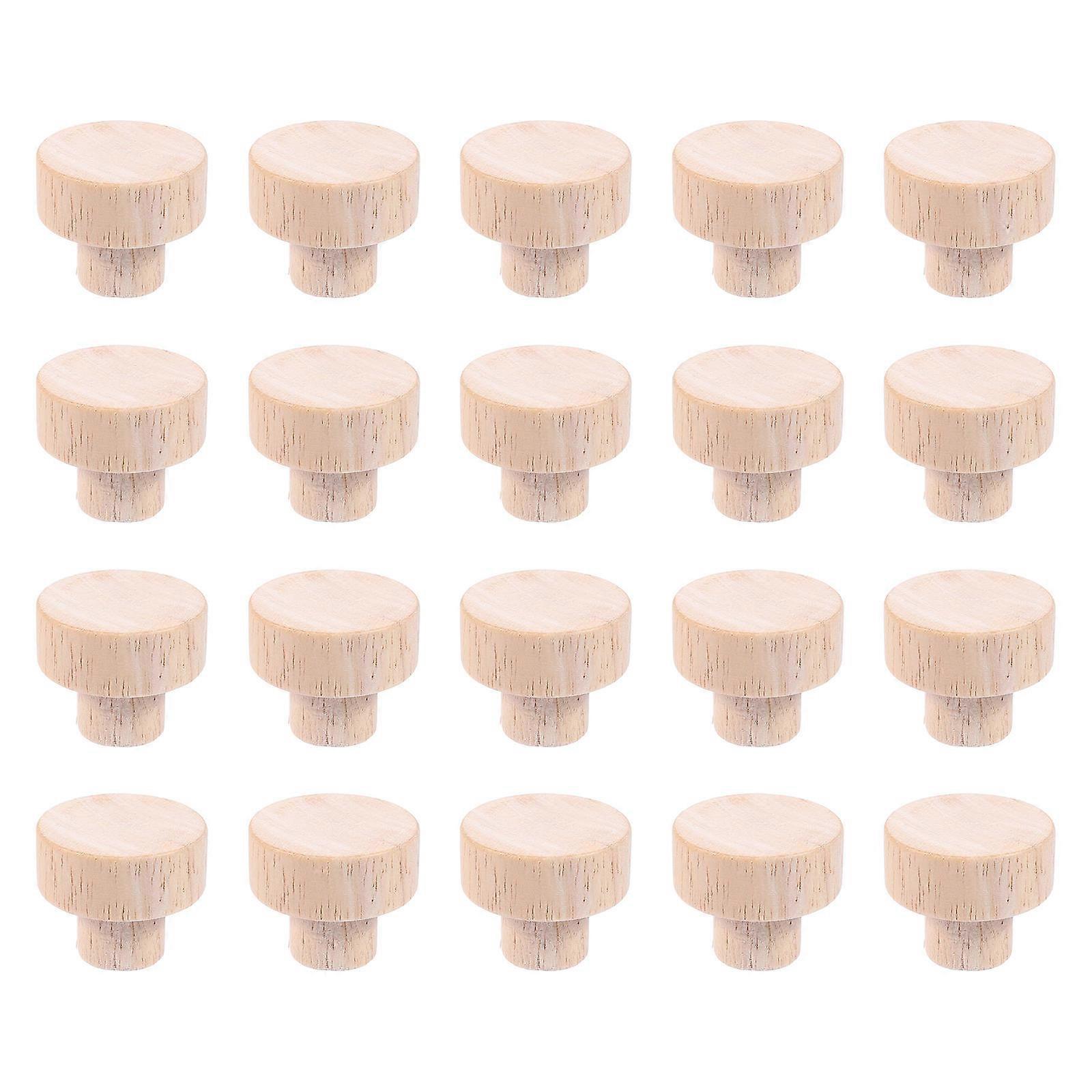 Wooden Cabinet Knob Round Drawer Knobs for Drawer Using 40Pcs Beige