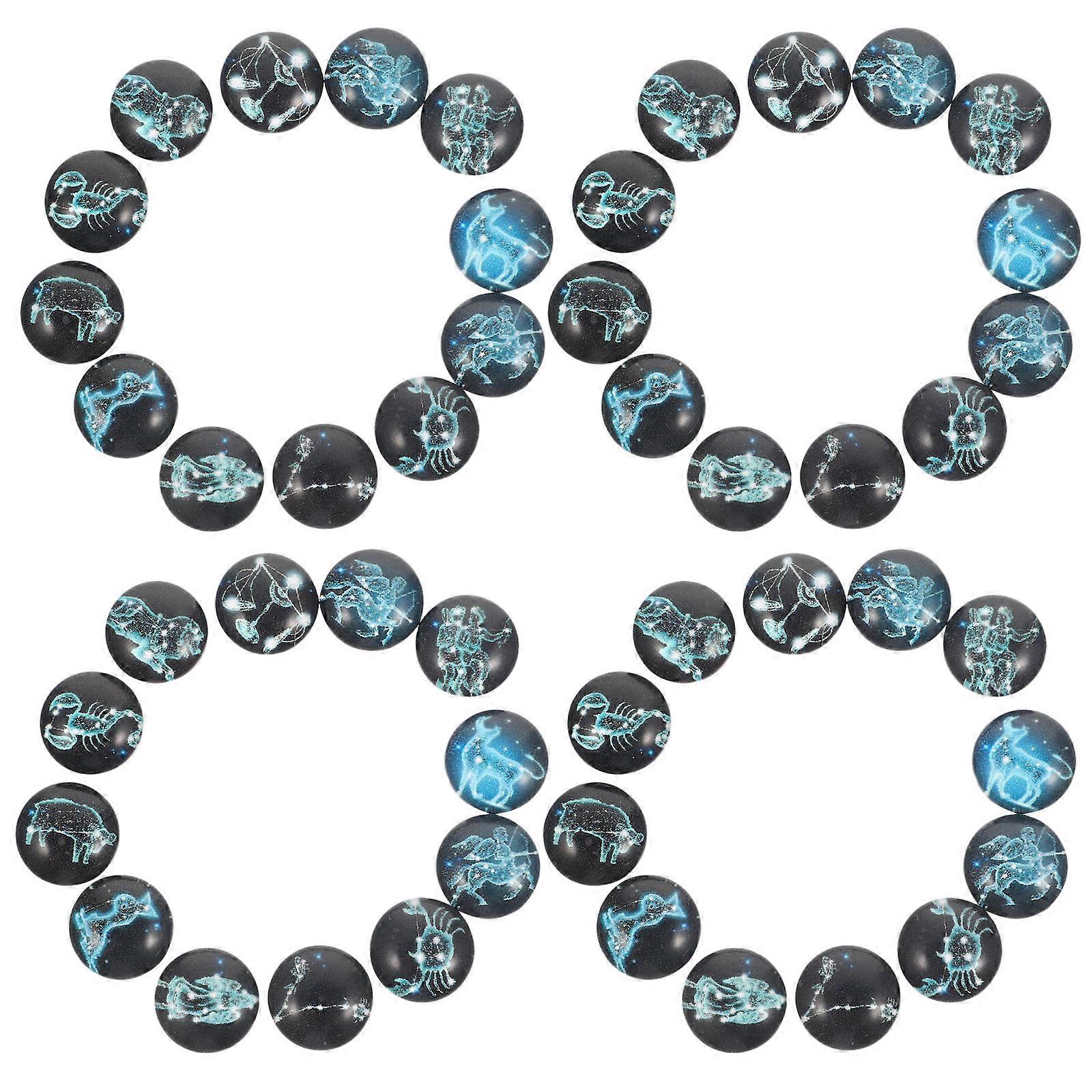 Glass Dome Cabochons with Constellation Pattern for Jewelry Making 120Pcs