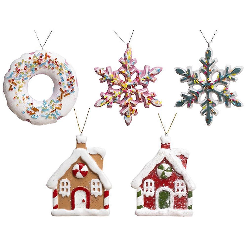 Christmas Hanging Decoration Resin Ornaments for 2Sets Assorted