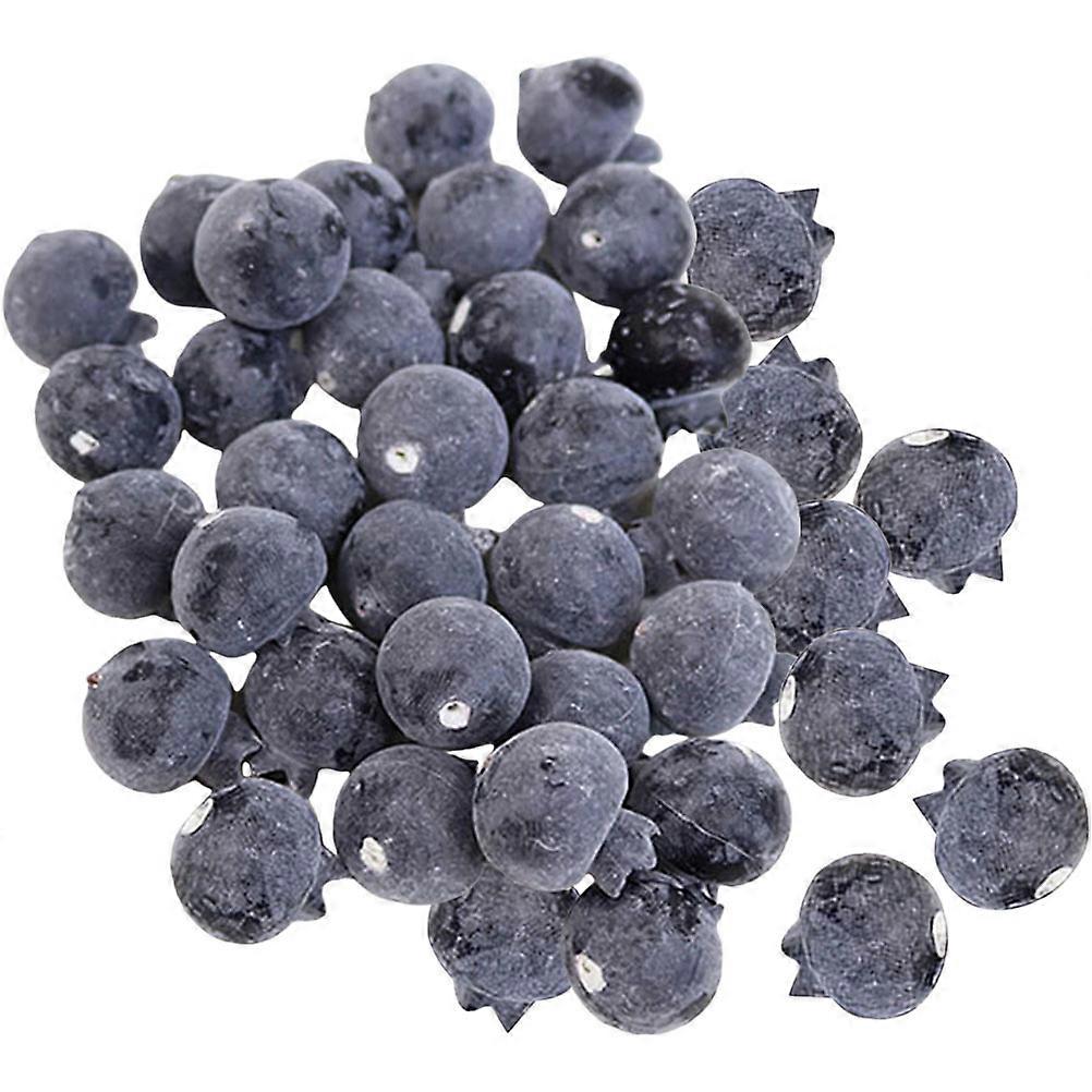 Fake Blueberries Simulation 500 Pcs Realistic Kitchen Artificial Fruits Table Centerpieces Educational Use Rounded Shape Blue