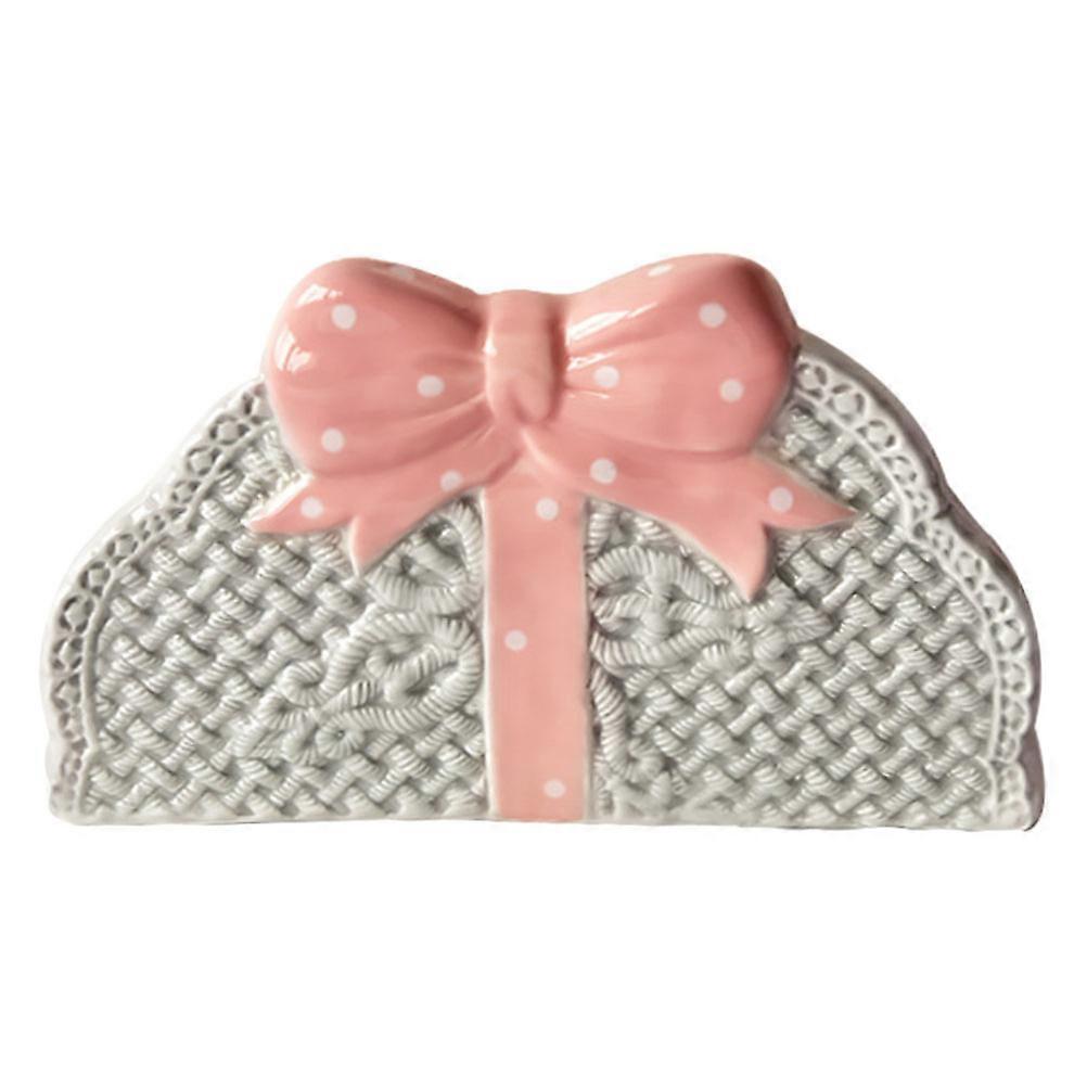 Dining Table Napkin Storage Rack Vertical Relief Style 2Pcs Grey