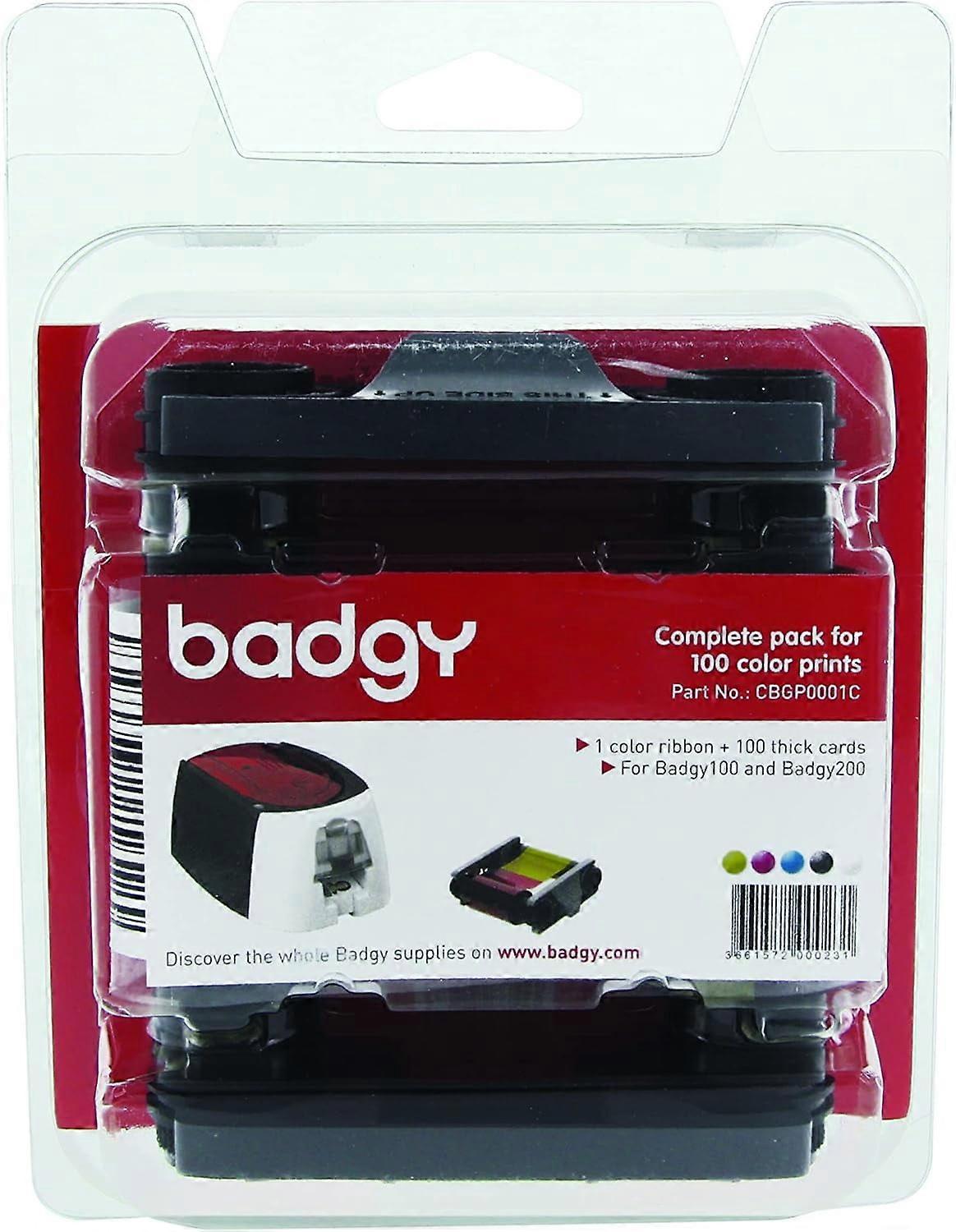 Color Ribbon and Cards Kit for 100 Prints - Badgy100 and Badgy200 Compatible
