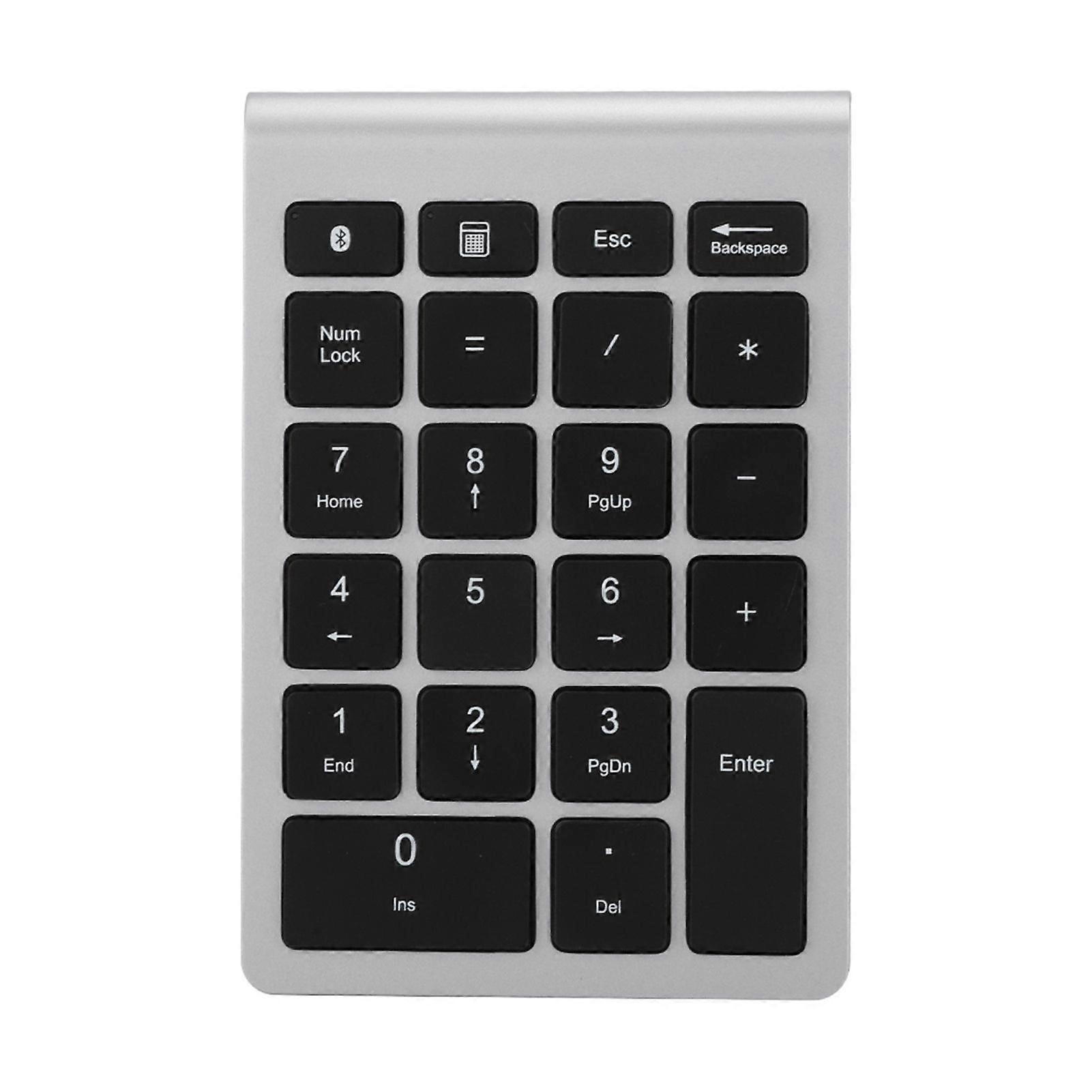 BT304 22 Keys Numeric Keypad Wireless Mini Keyboard Compatible with Bluetooth 3.0Silver Black