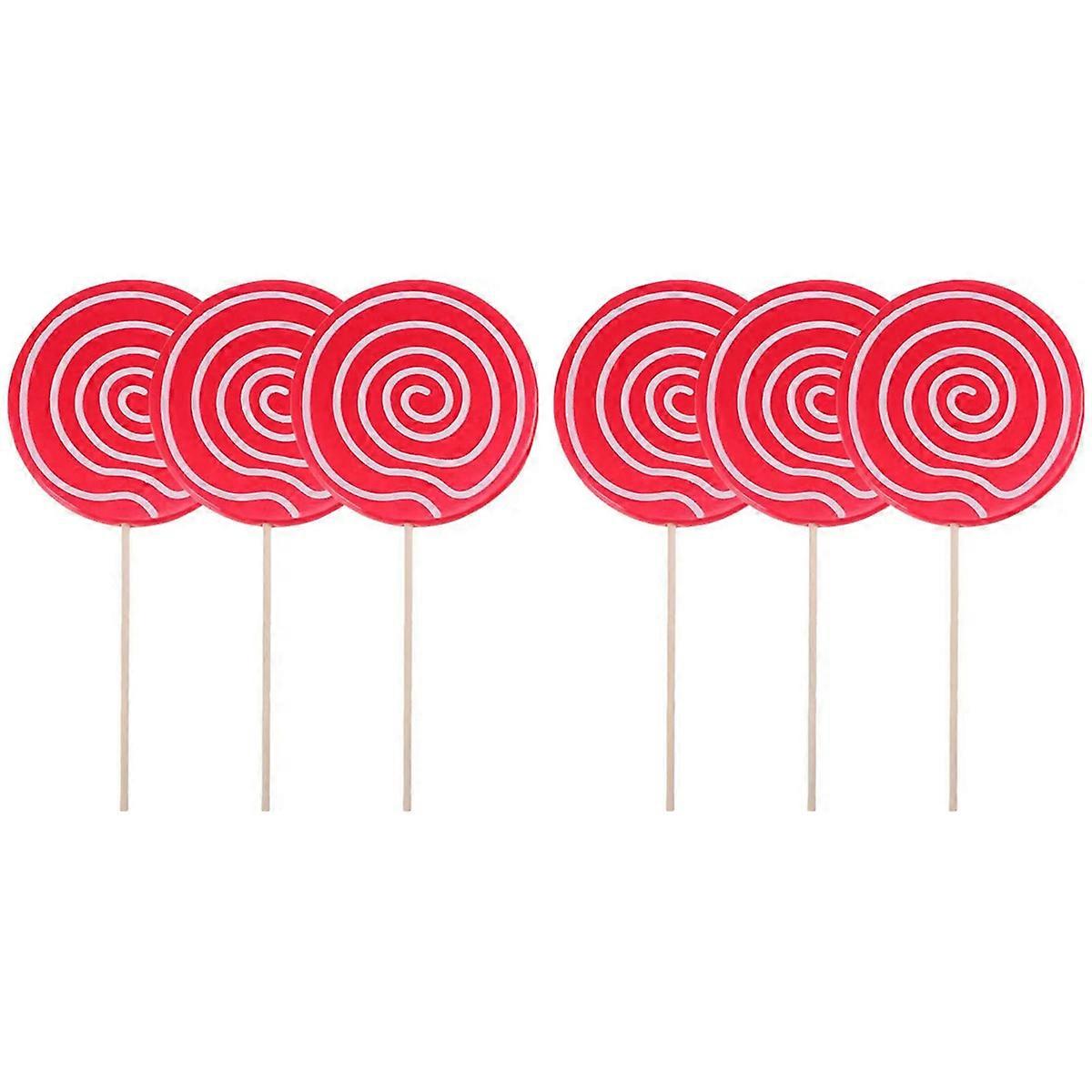 3Pcs Simulated Lollipop Prop Fake Lollipop Model,Red