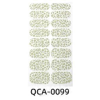 Summer Fruit Waterproof Hot Stamping 3D Leopard Checkerboard Nail Art Sticker, Bare Sheet with Nail File