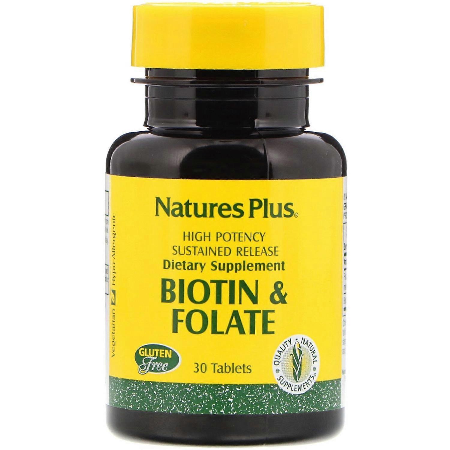 Nature's Plus, Biotin & Folate, 30 Tablets