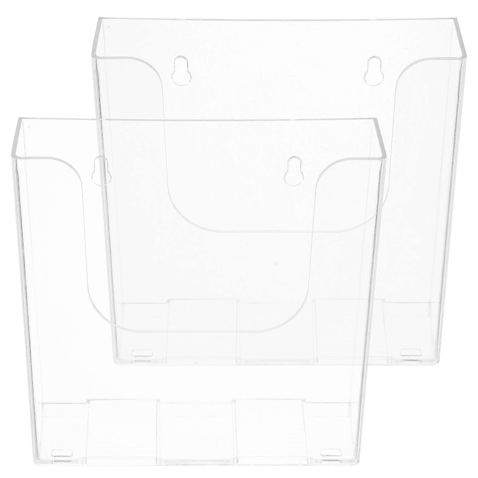 Transparent Acrylic Wall Mount Brochures Display Stand for Office 8Pcs