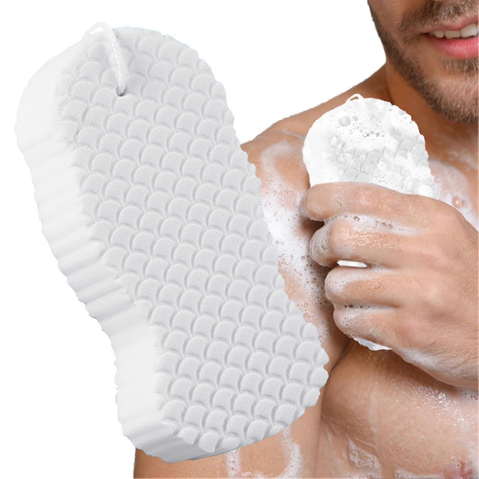 Reusable Body Scrubbing 3D Bath Sponge Shower Tool Soft Peel Sponge Bathroom Accessories White