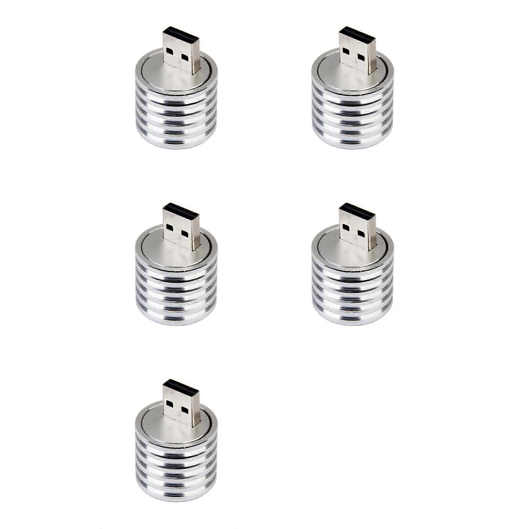 5X Aluminum 3W USB LED Lamp Socket Spotlight Flashlight White Light