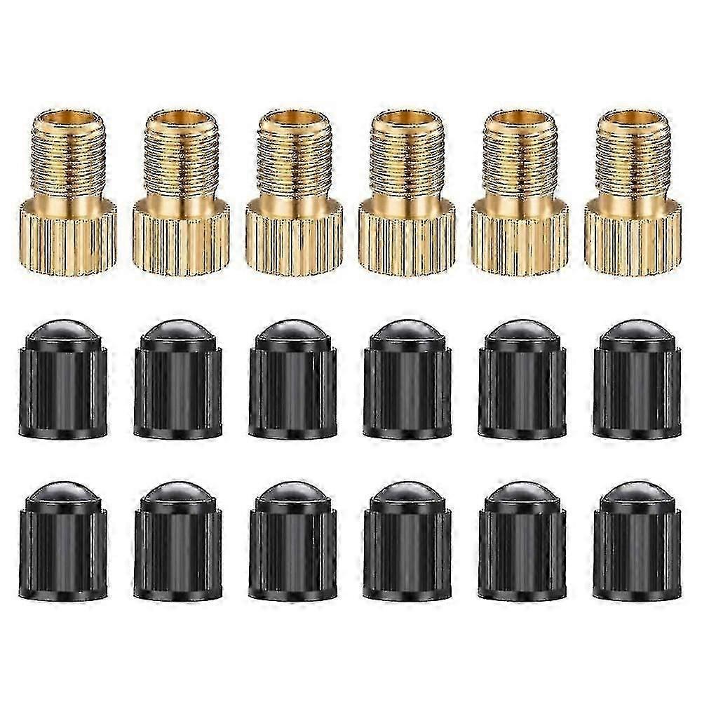 6pcs Presta Valve Adaptors, Convert Presta To Schrader Adapter For Bike, Inflate Tire Using Standar